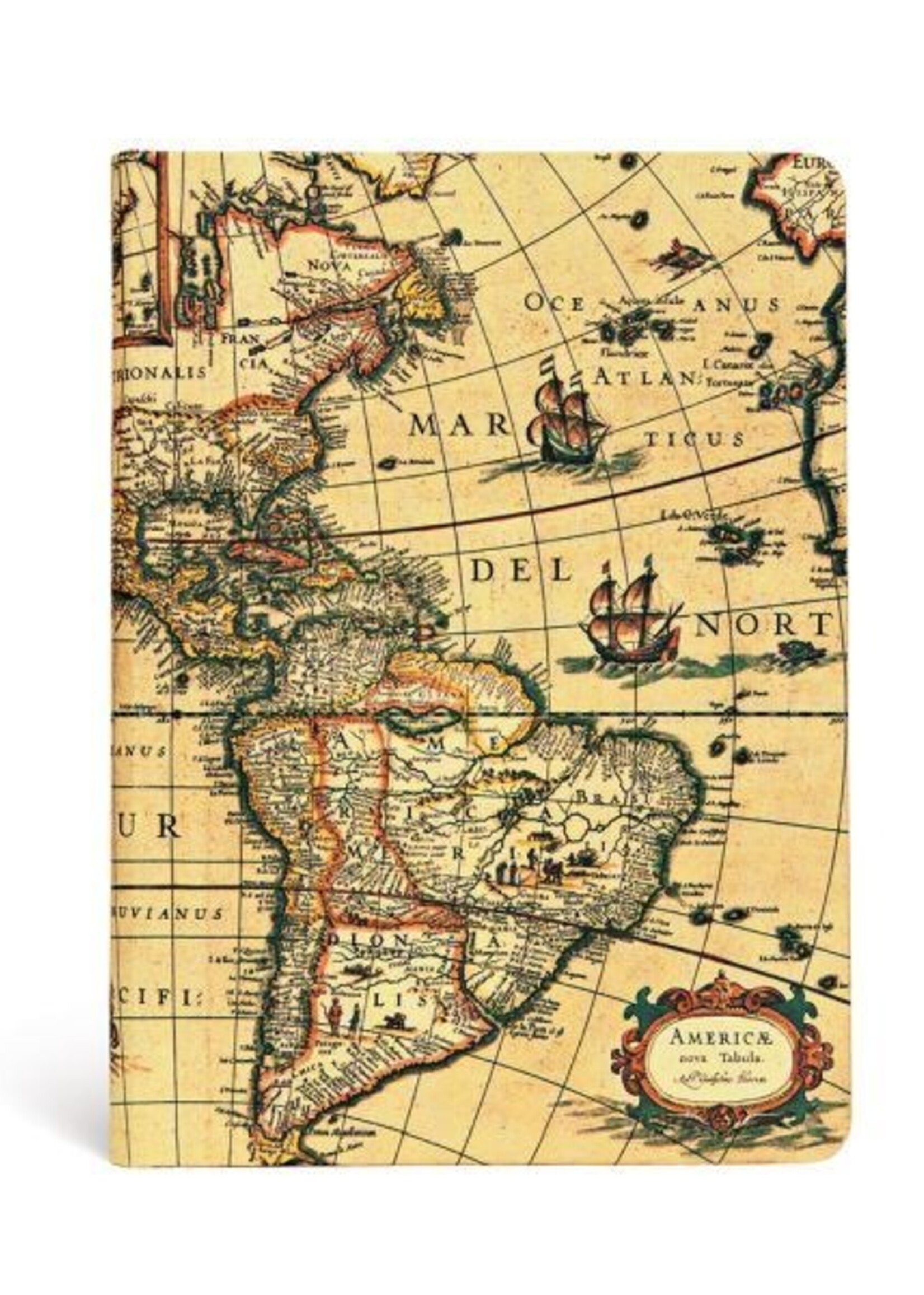 Paperblanks Notebook Midi Gelijnd Early Cartography / Western Hemisphere