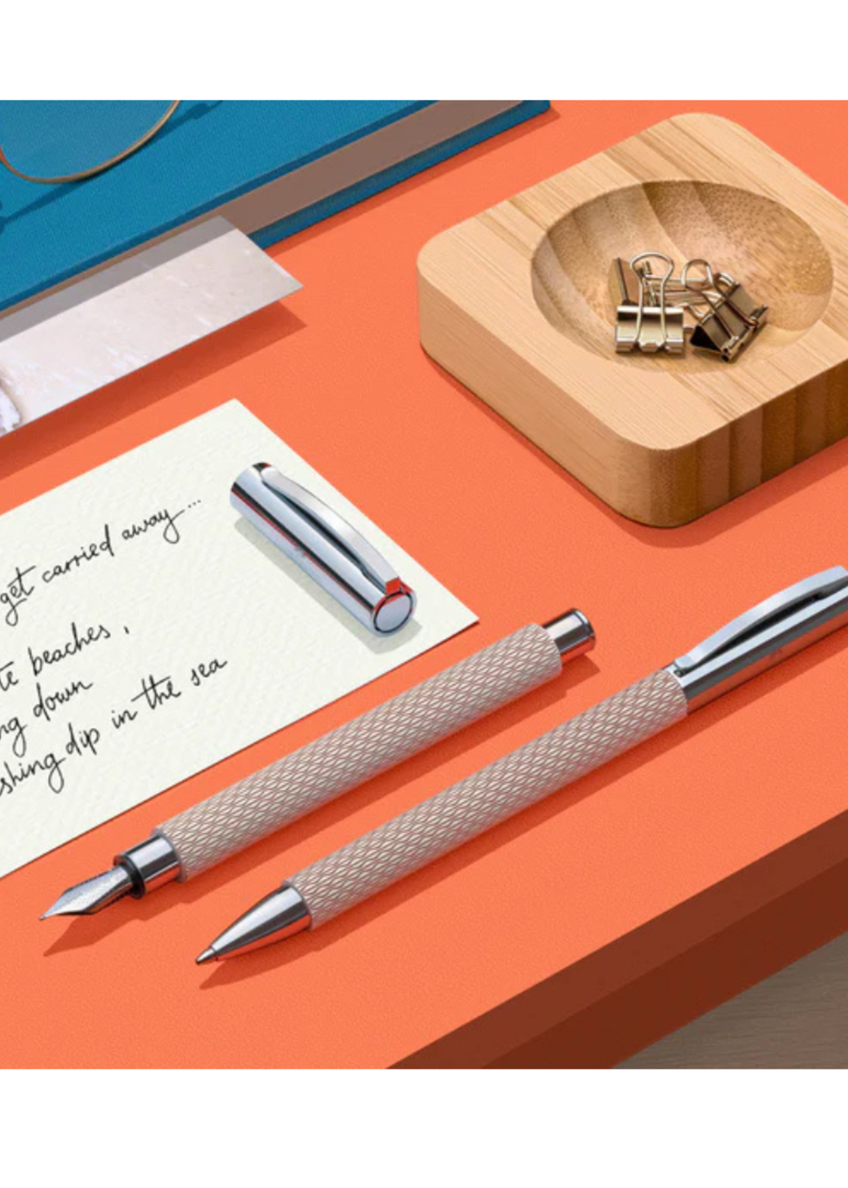 Faber-Castell Ambition Opart Wit Zand Vulpen Fijn