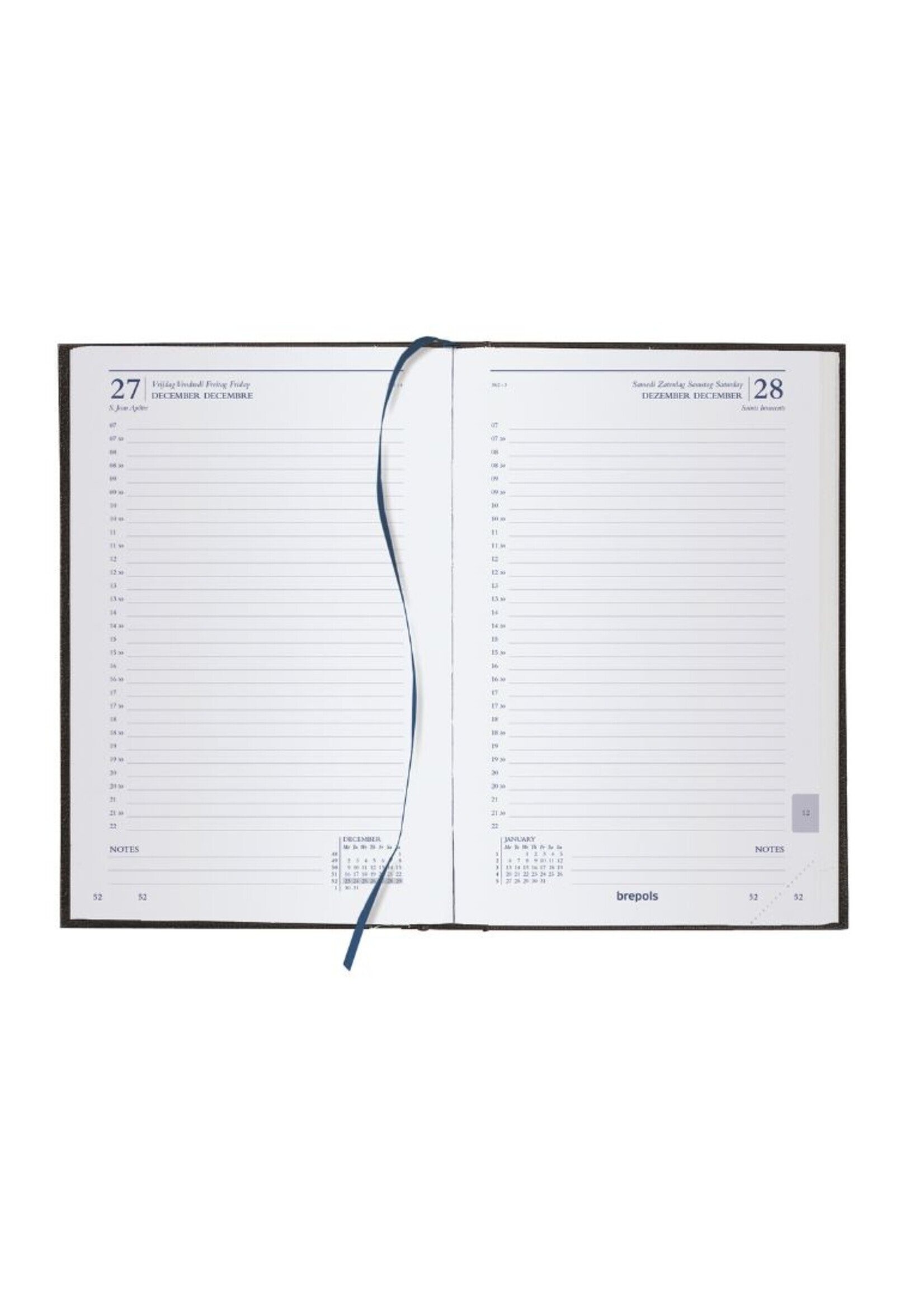 Brepols Agenda 2026 - Saturnus Luxe 1 dag/pag. Lima Blauw