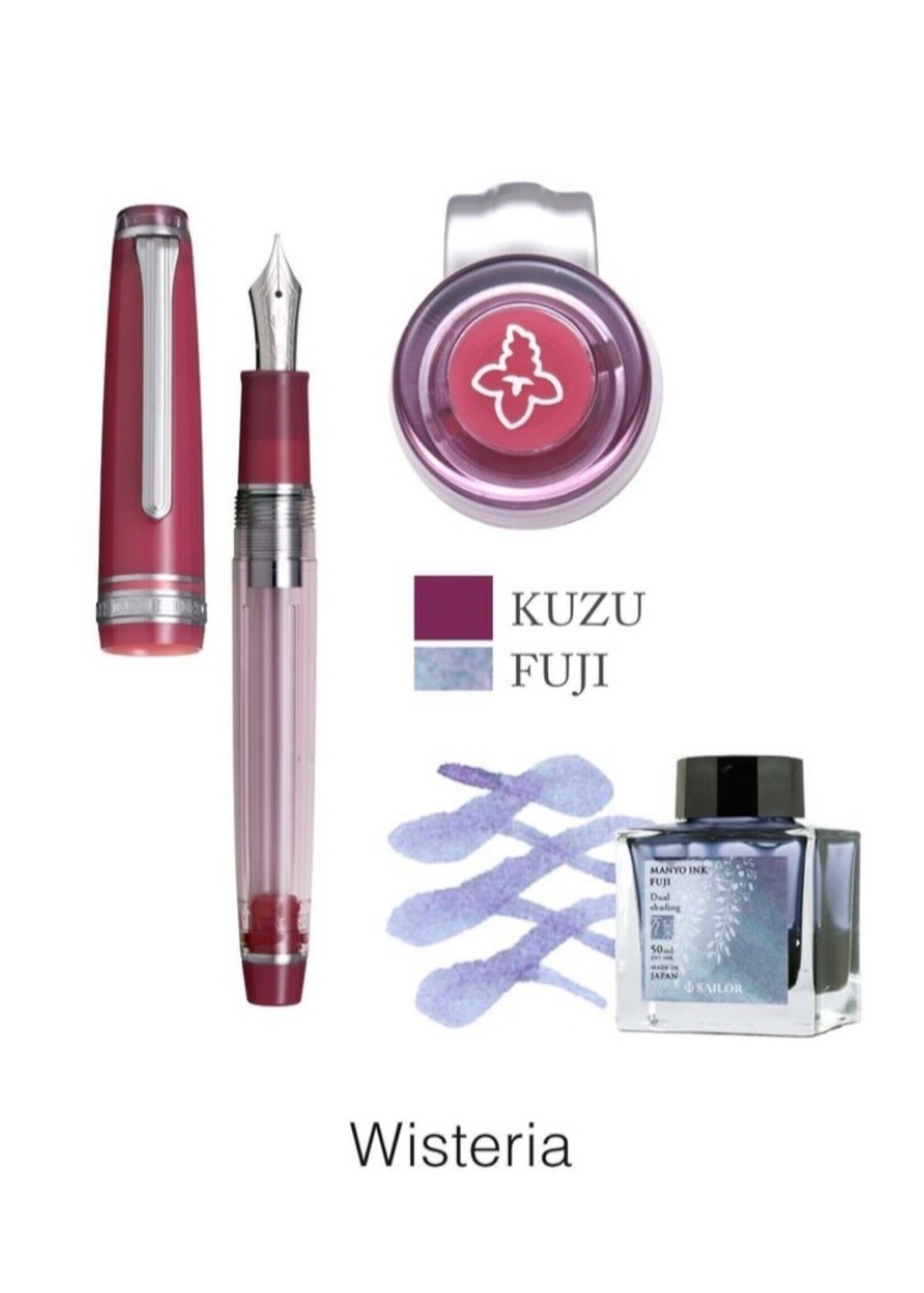 Sailor Professional Gear Slim Manyo II WISTERIA (with Manyo Ink FUJI 50ml) RT FP/ F