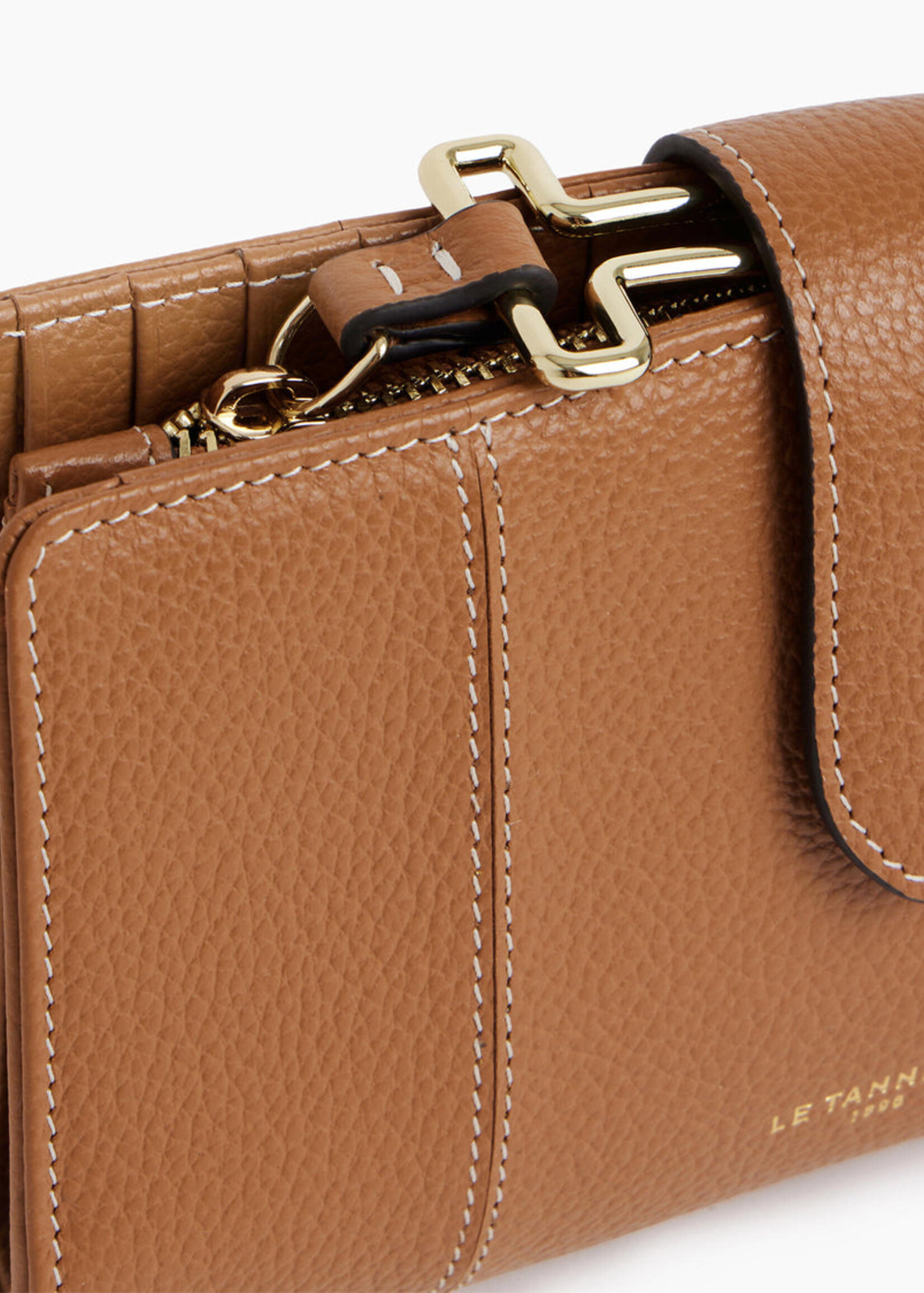Le Tanneur Portemonnee Medium met drukknop Juliette Cognac