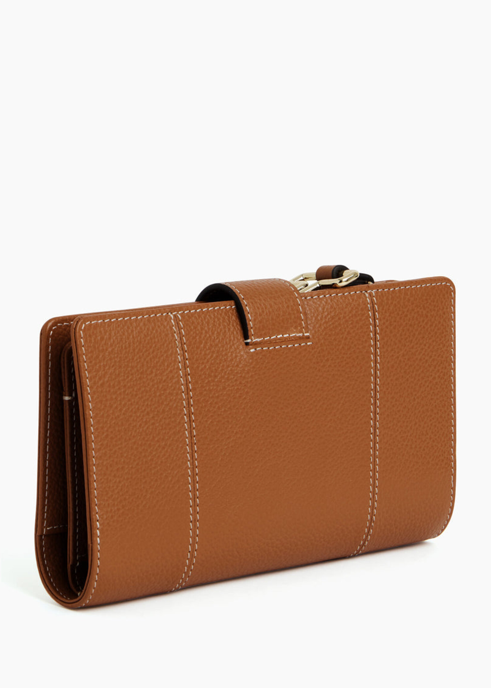 Le Tanneur Portemonnee Medium met drukknop Juliette Cognac