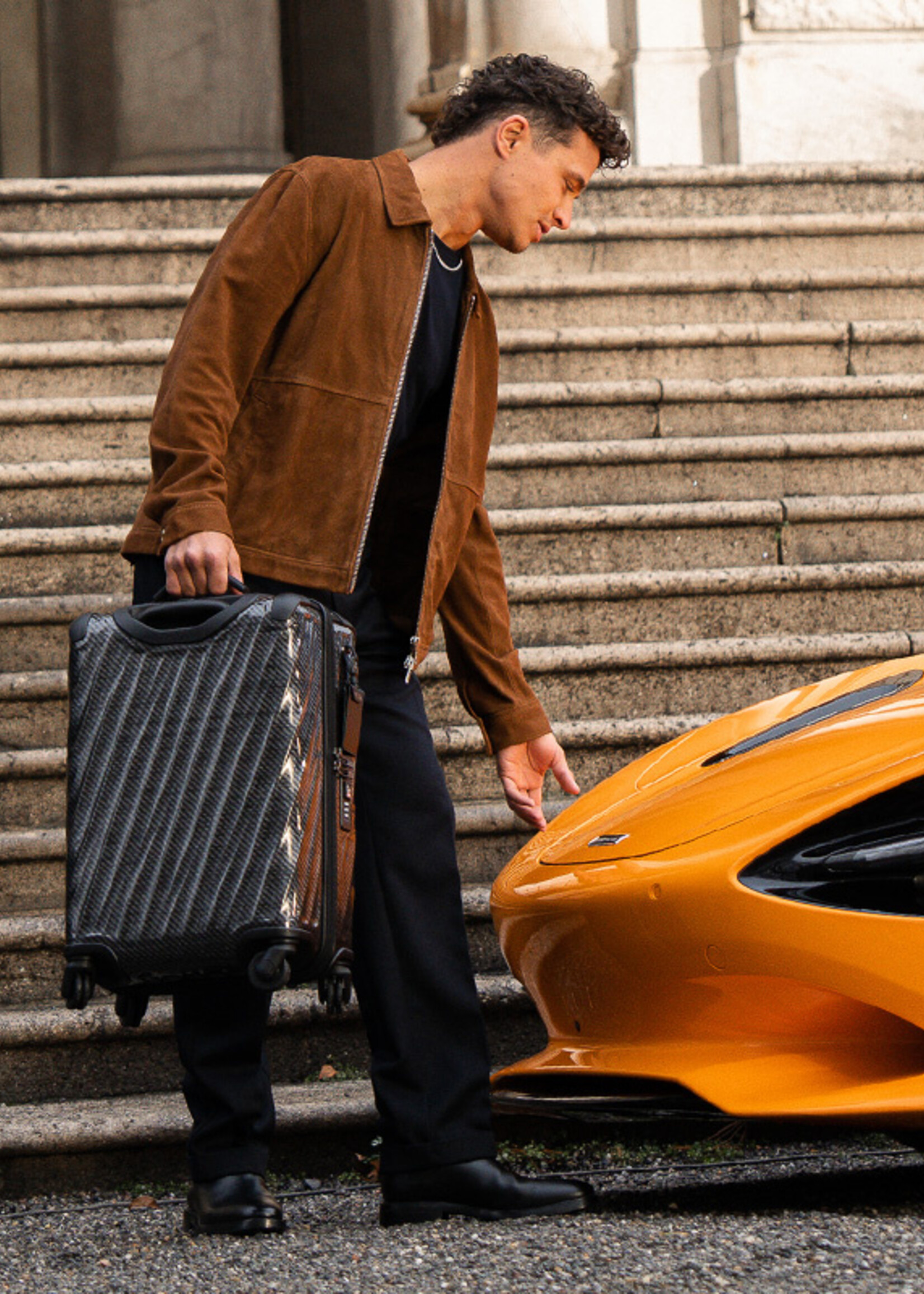 TUMI & McLaren Portefeuille C-X6 Carbon Papaya Slim 6cc