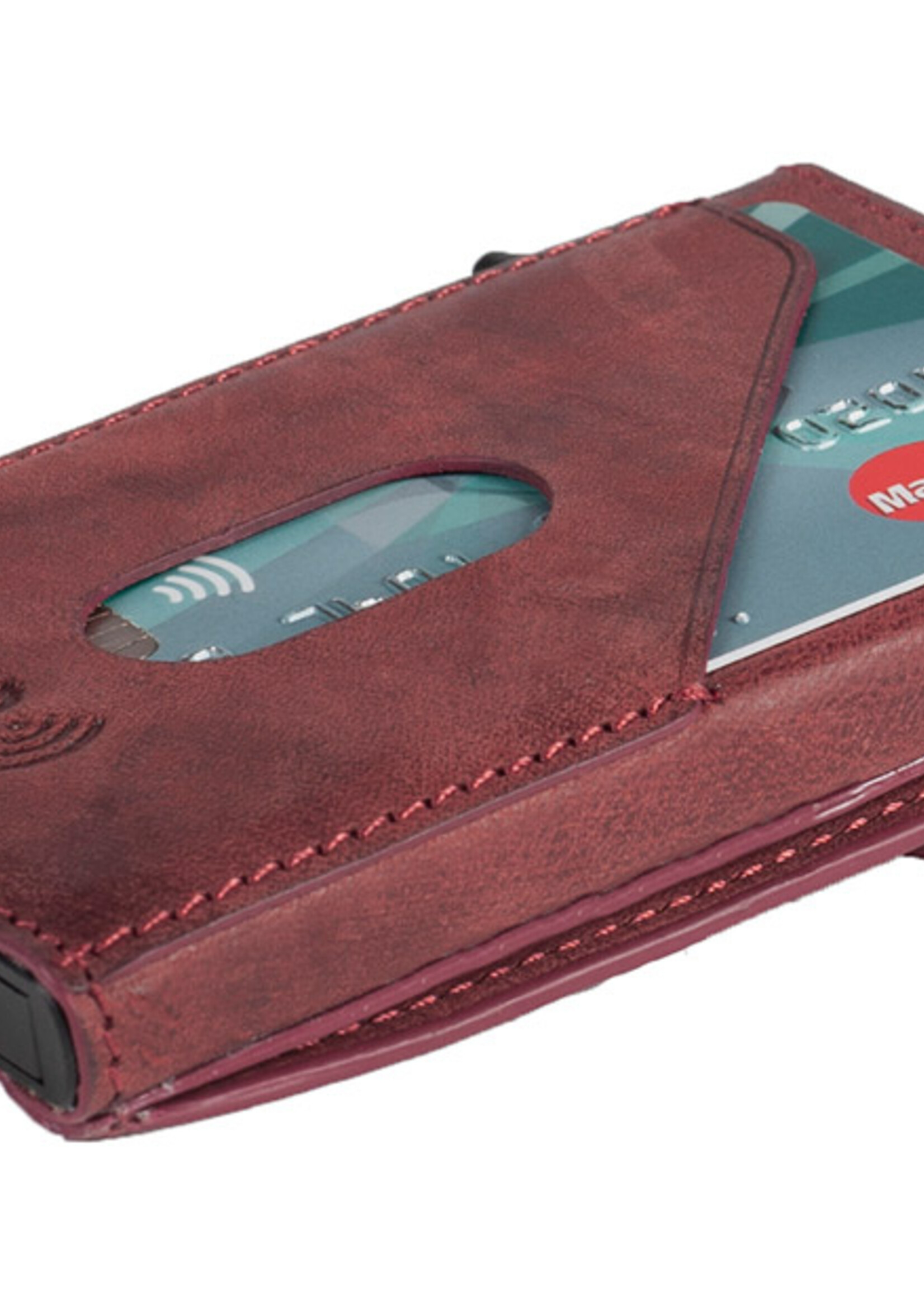 Tony Perotti Furbo vintage slim kaarthouder met kleingeldvak – bordeaux