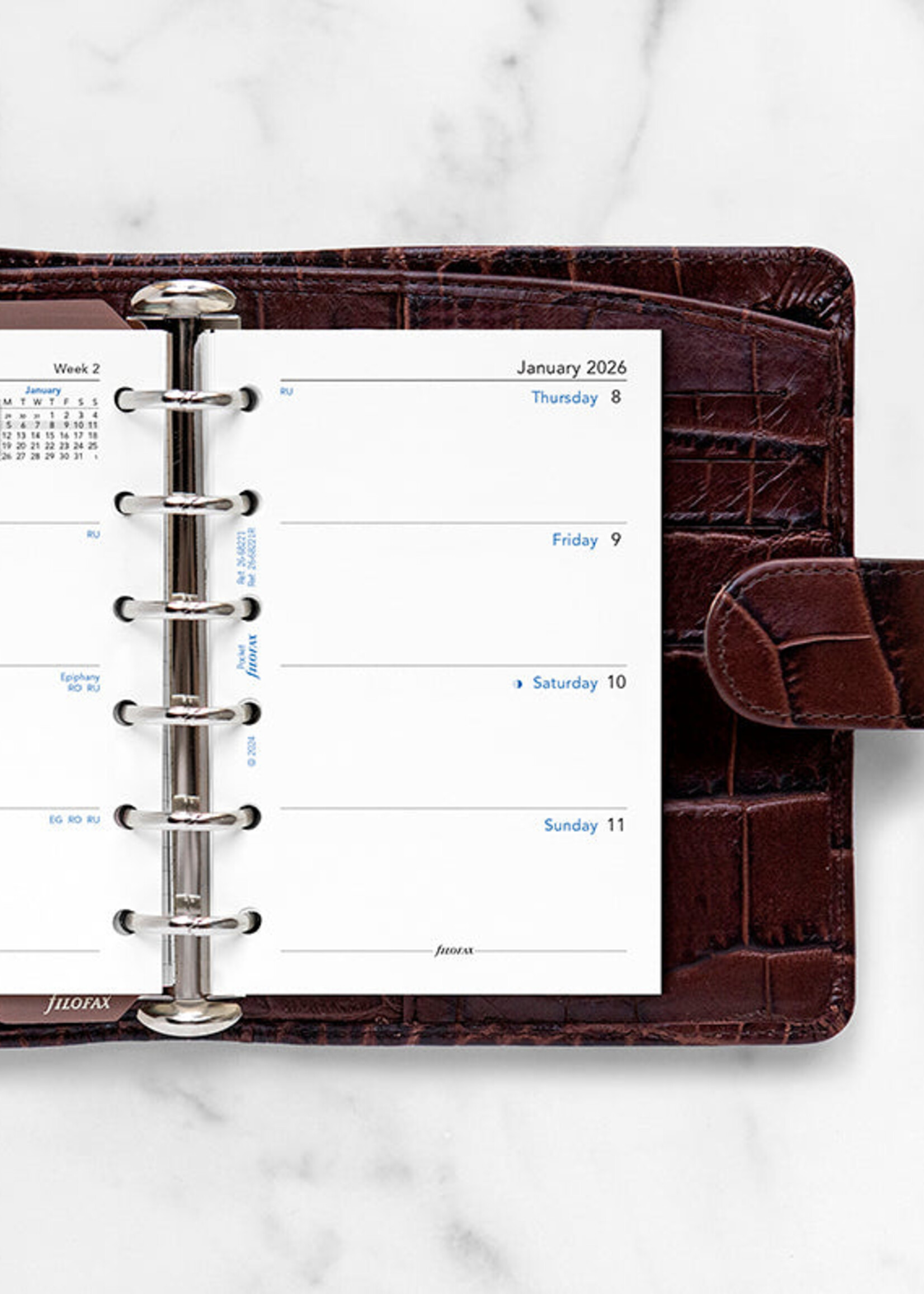 Filofax Agenda Vulling 2026 Pocket Engels Wit week/2pag.