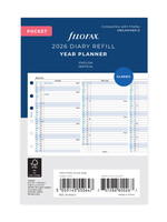 Filofax Agenda Vulling 2025 Pocket Wit Jaarplanner