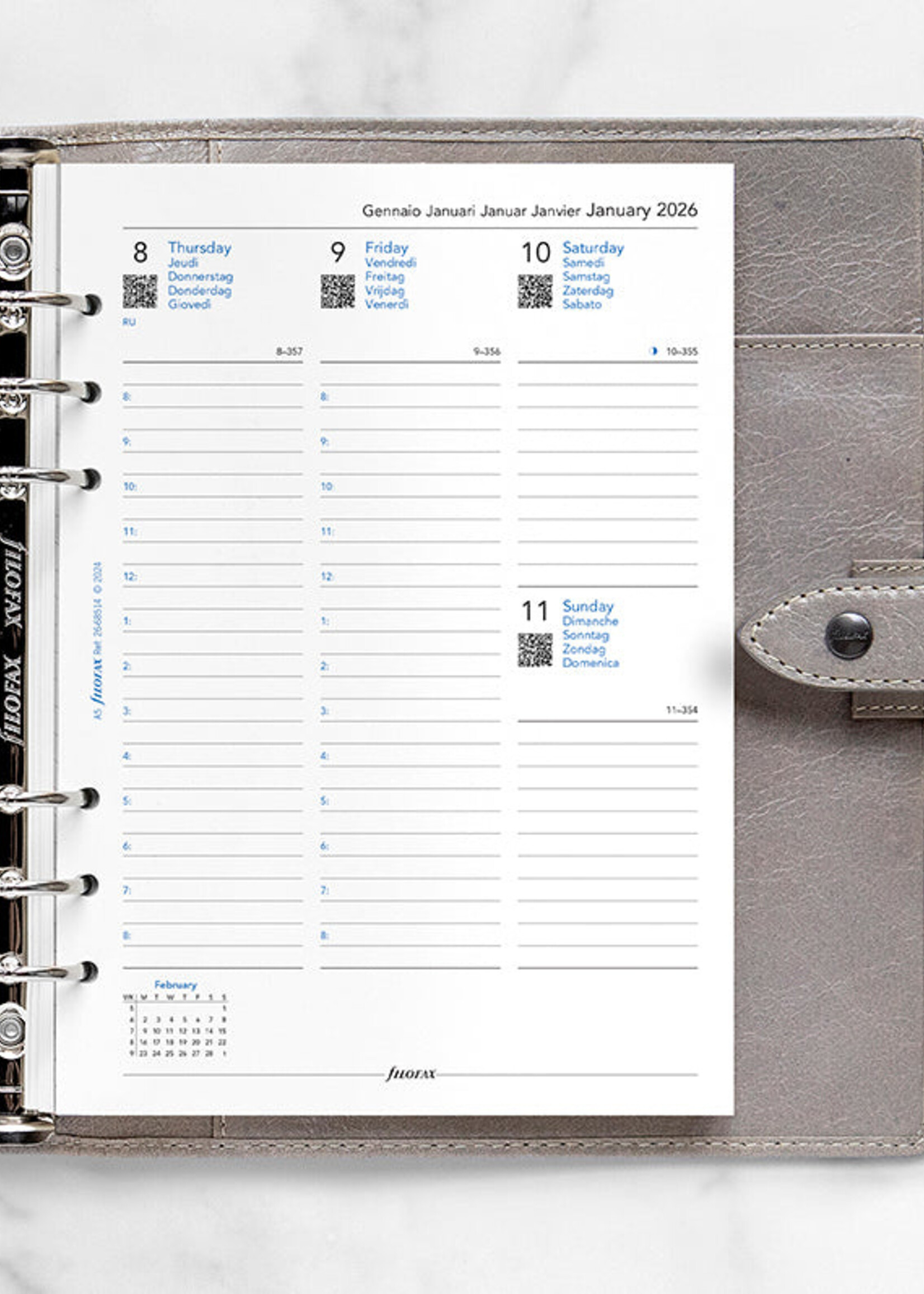 Filofax Agenda Vulling 2026 A5 Wit week/2pag. Vert.