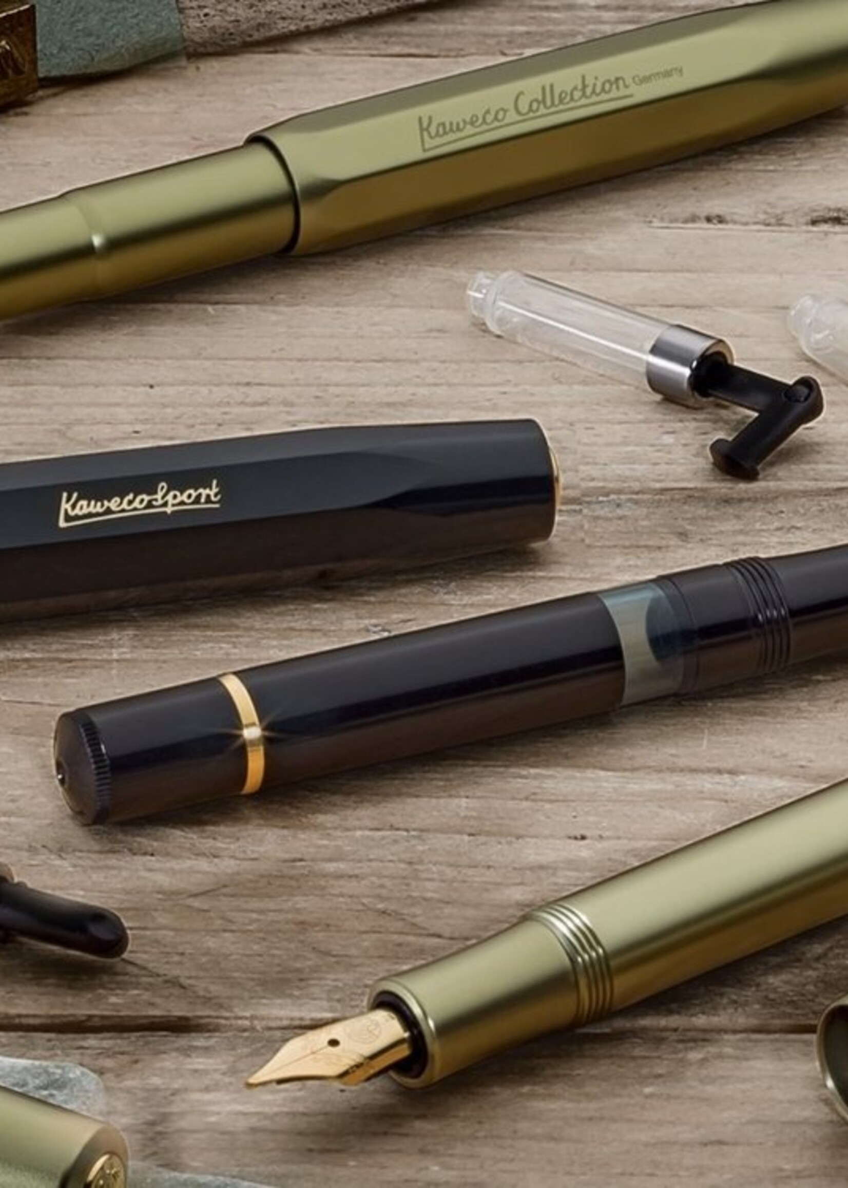 Kaweco Piston Sport Classic Black/Gold Vulpen F -Fijn