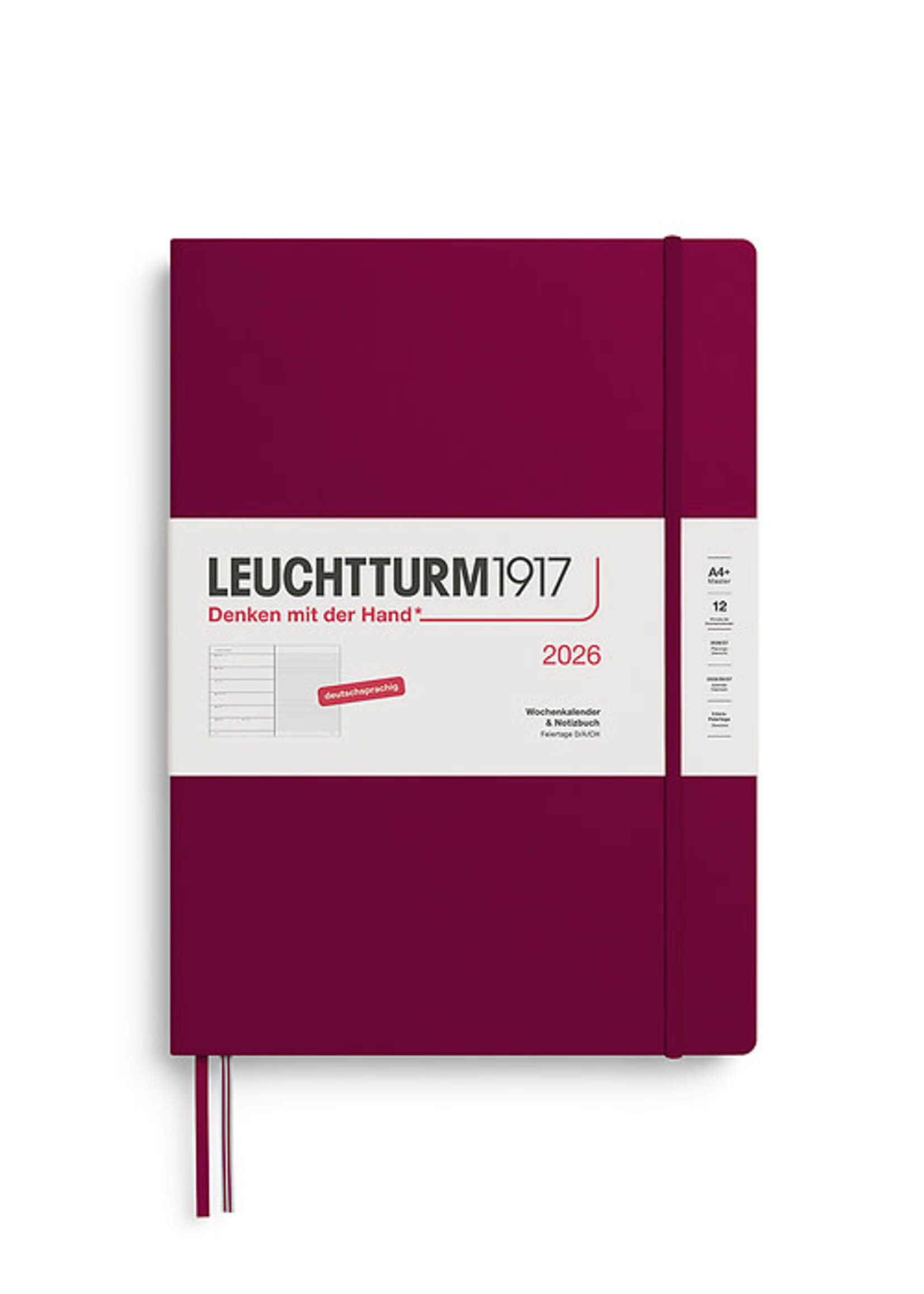 Leuchtturm1917 Agenda 2026 Master Hard Cover Weekly/Note Port Red