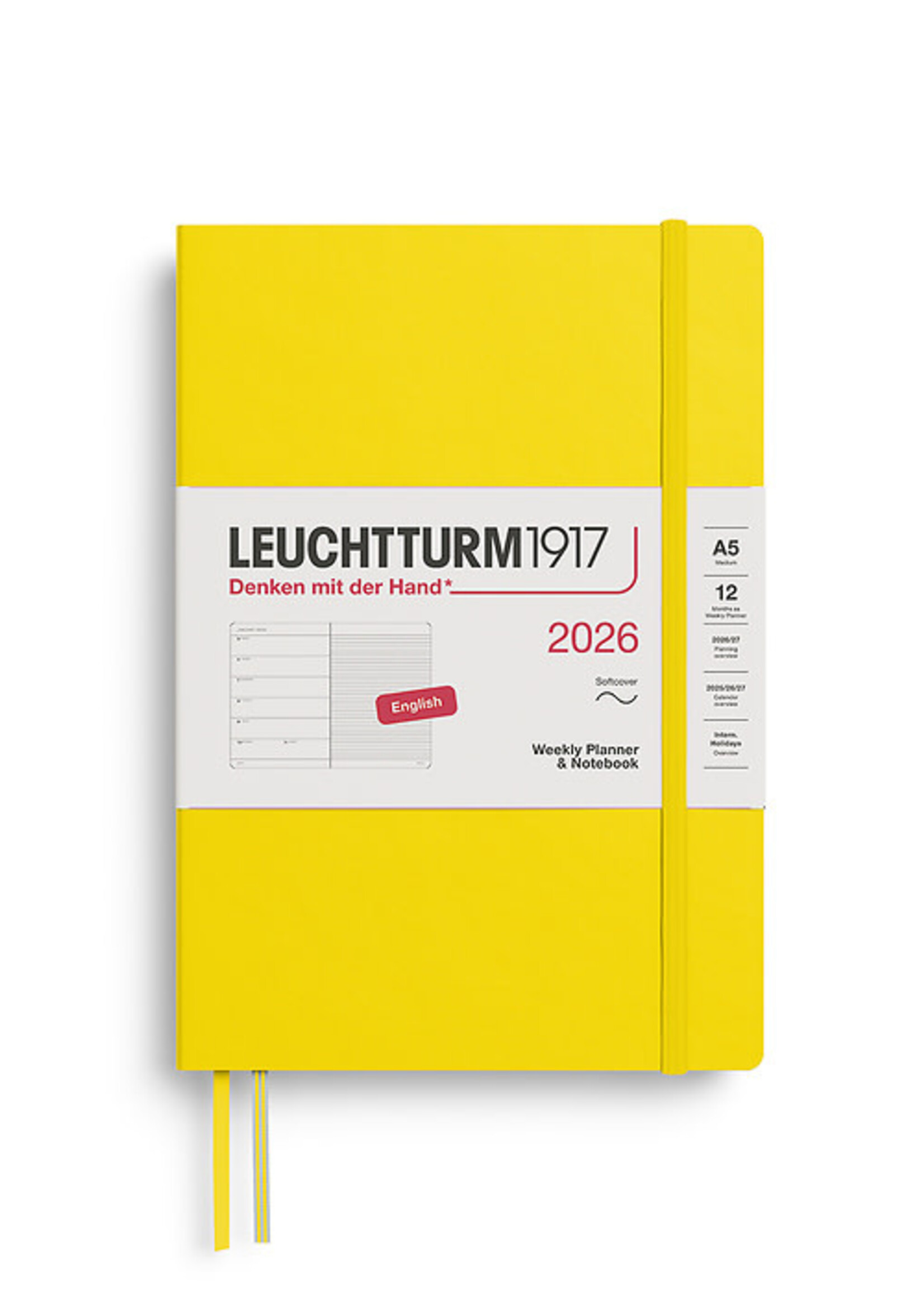 Leuchtturm1917 Agenda 2026 Medium Soft Cover Weekly + Note Yellow