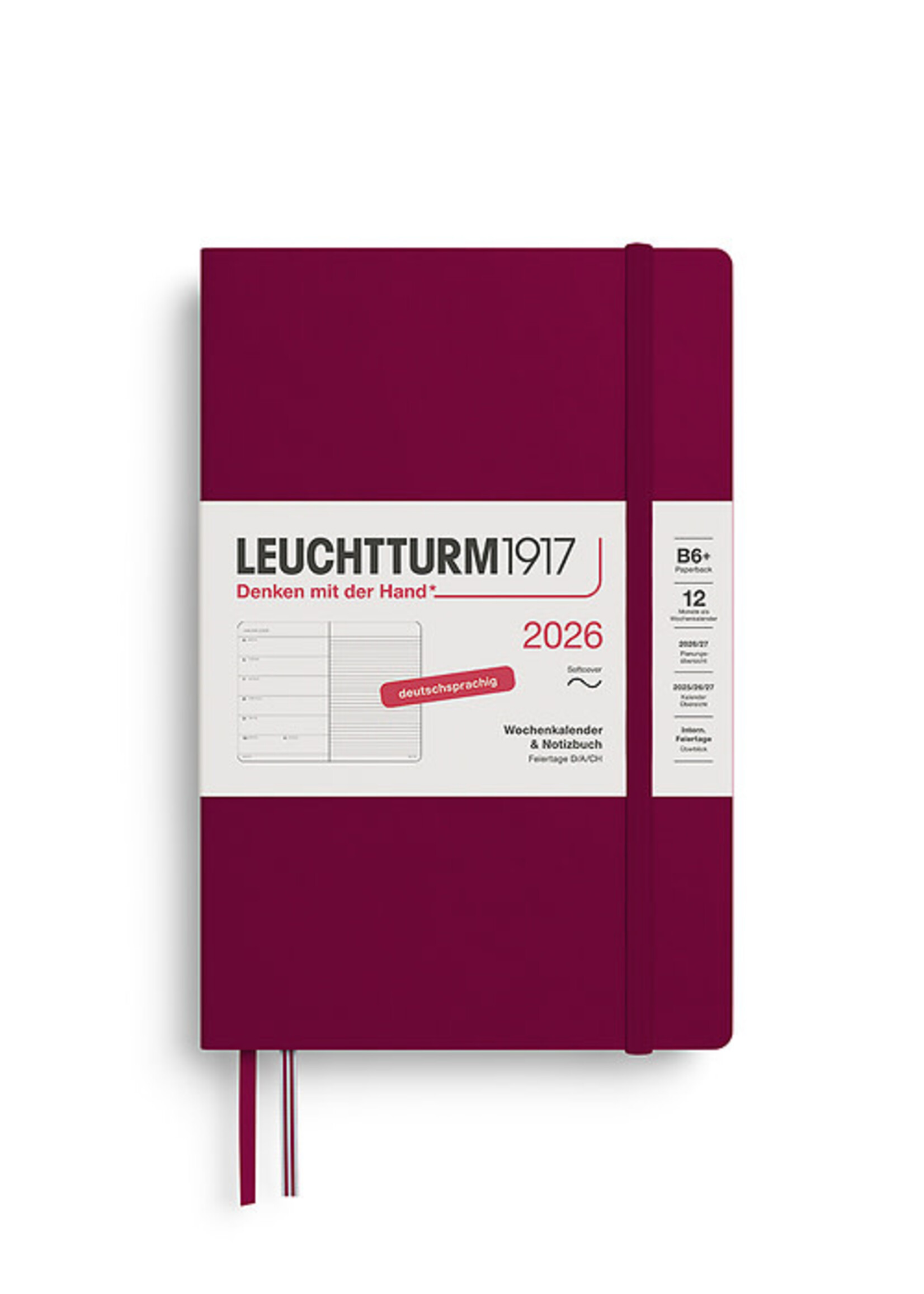 Leuchtturm1917 Agenda 2026 Paperback Soft Cover Weekly/Note Port Red