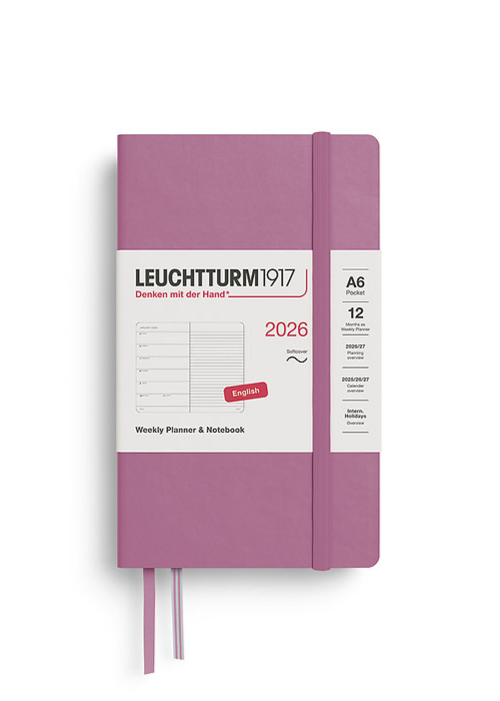 Leuchtturm1917 Agenda 2026 Pocket Soft Cover Weekly/Note Dusty Rose