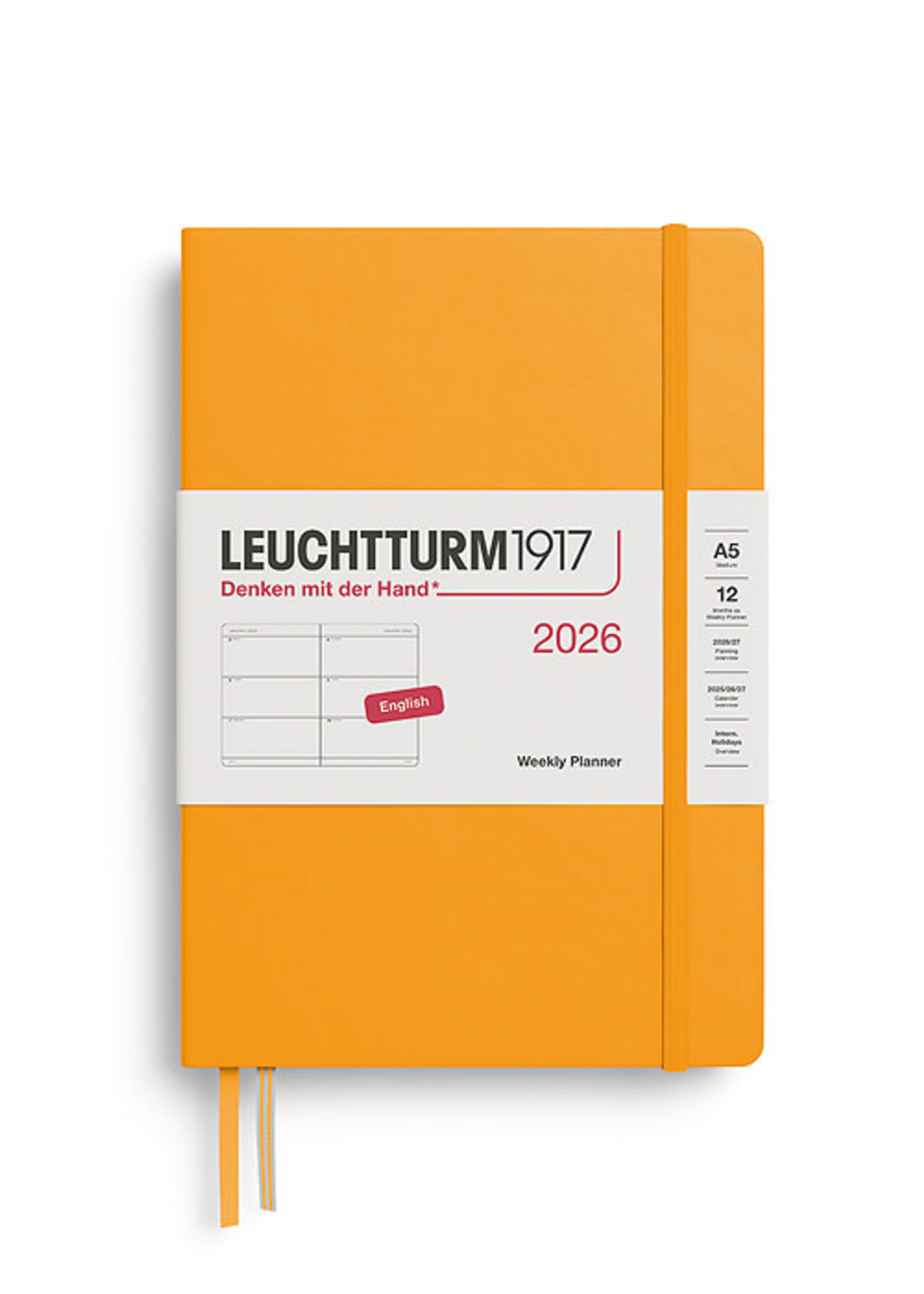 Leuchtturm1917 Agenda 2026 Medium Hard Cover Weekly Rising Sun