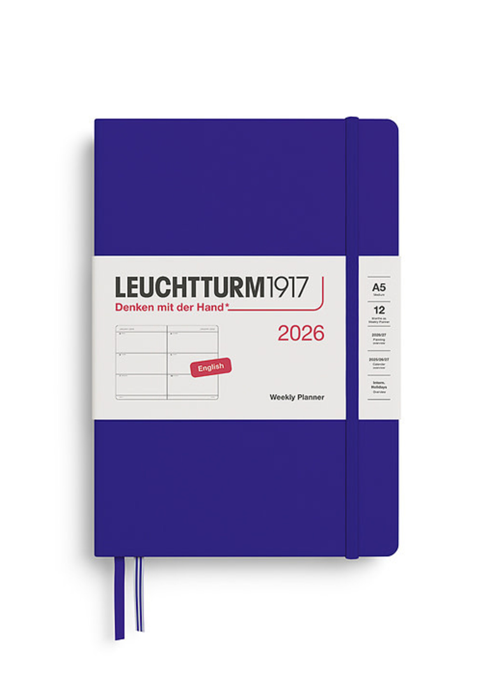 Leuchtturm1917 Agenda 2026 Medium Hard Cover Weekly Ink