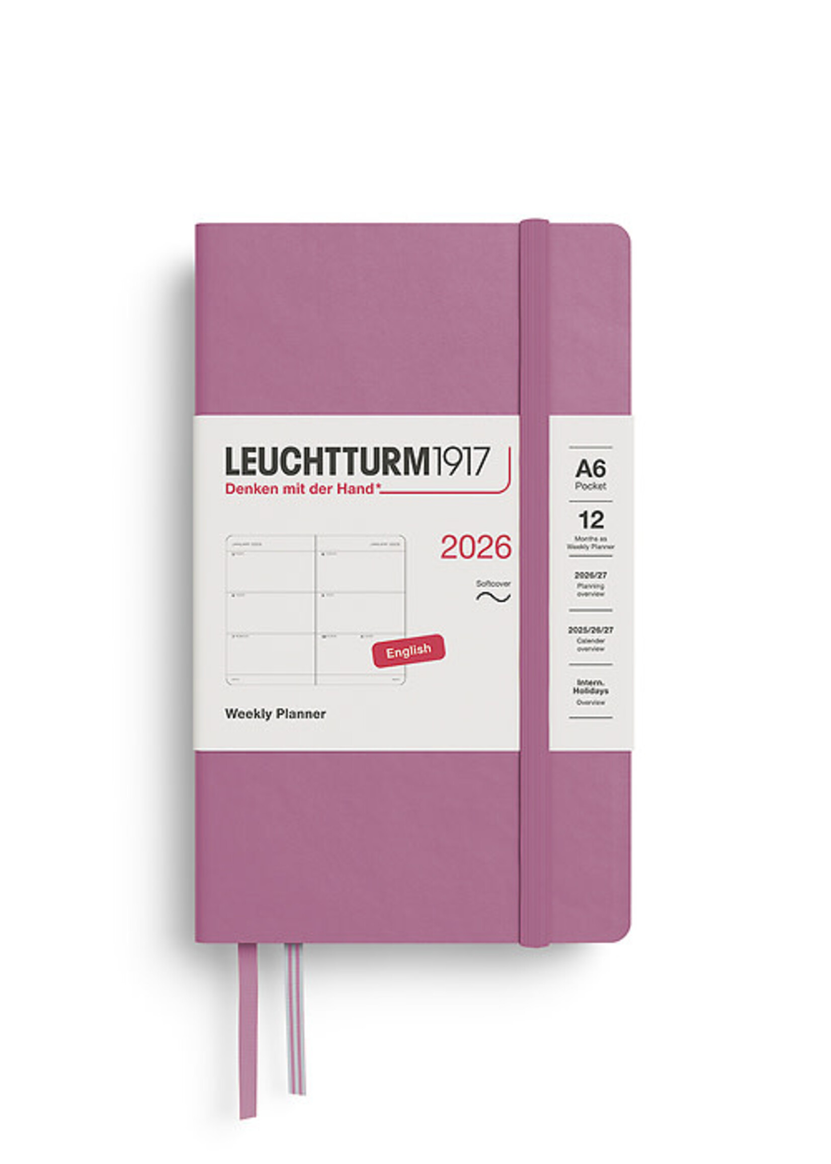Leuchtturm1917 Agenda 2026 Pocket Soft Cover Weekly Dusty Rose