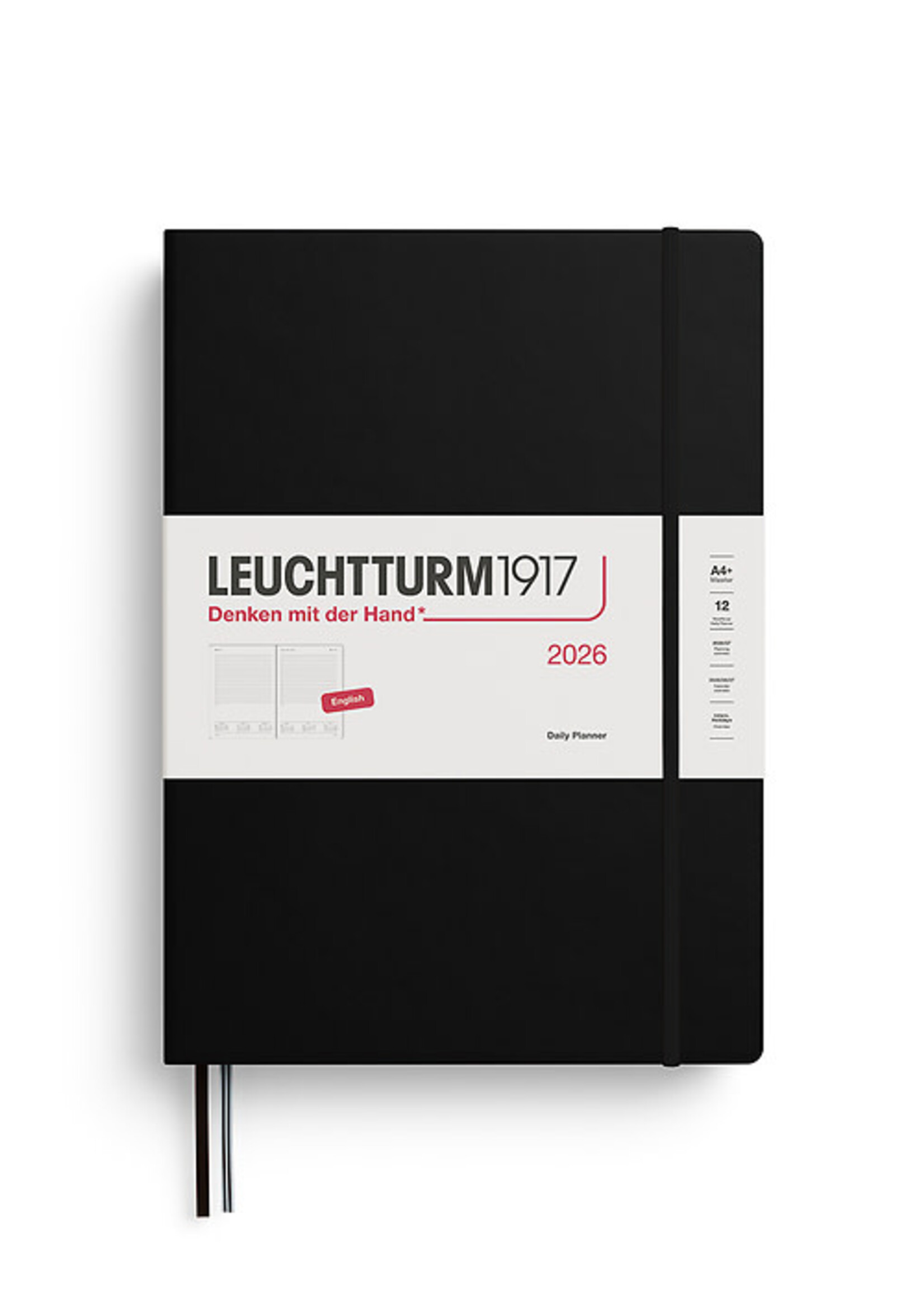 Leuchtturm1917 Agenda 2026 Master Hard Cover Daily Black