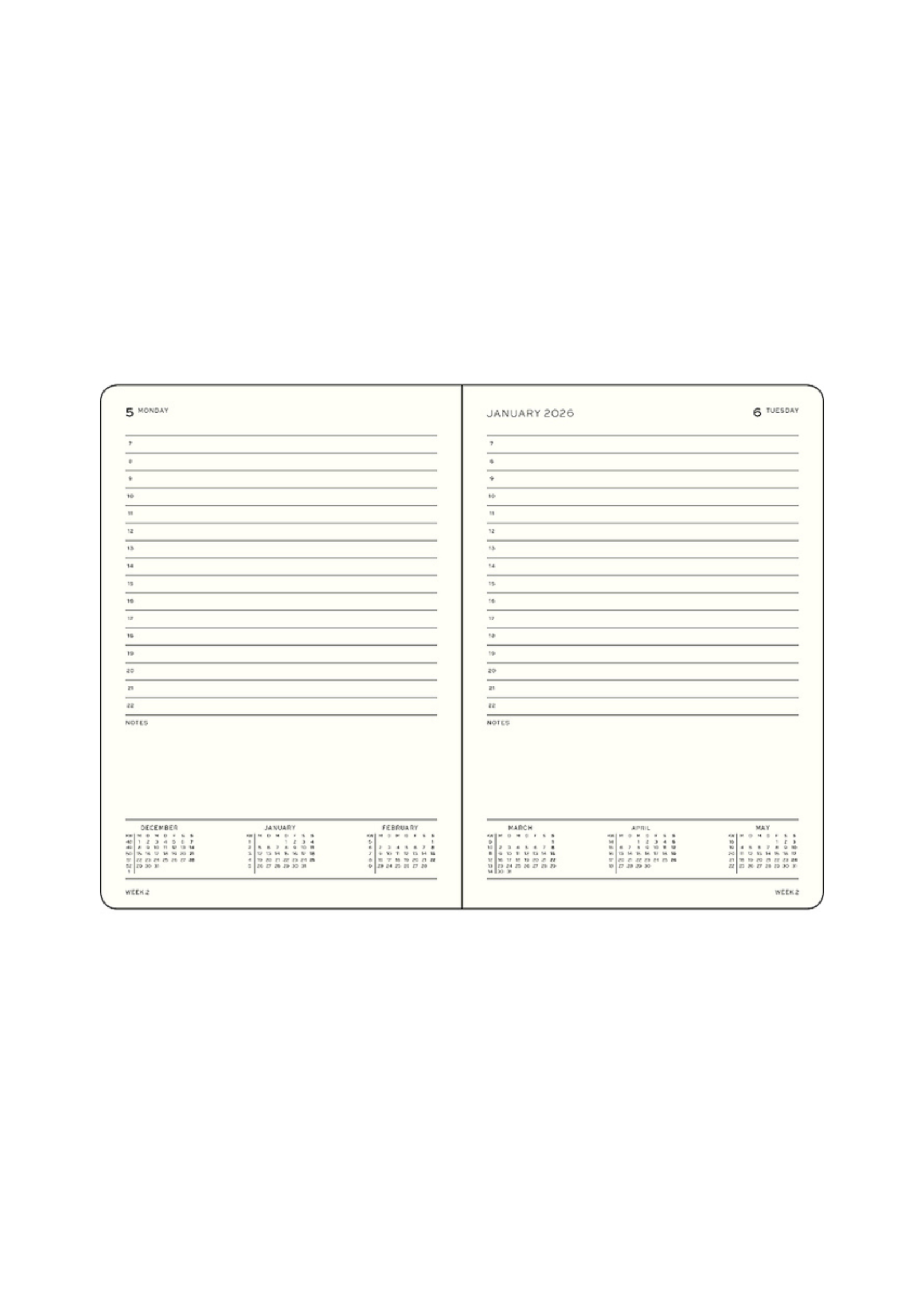 Leuchtturm1917 Agenda 2026 Pocket Hard Cover Daily Port Red