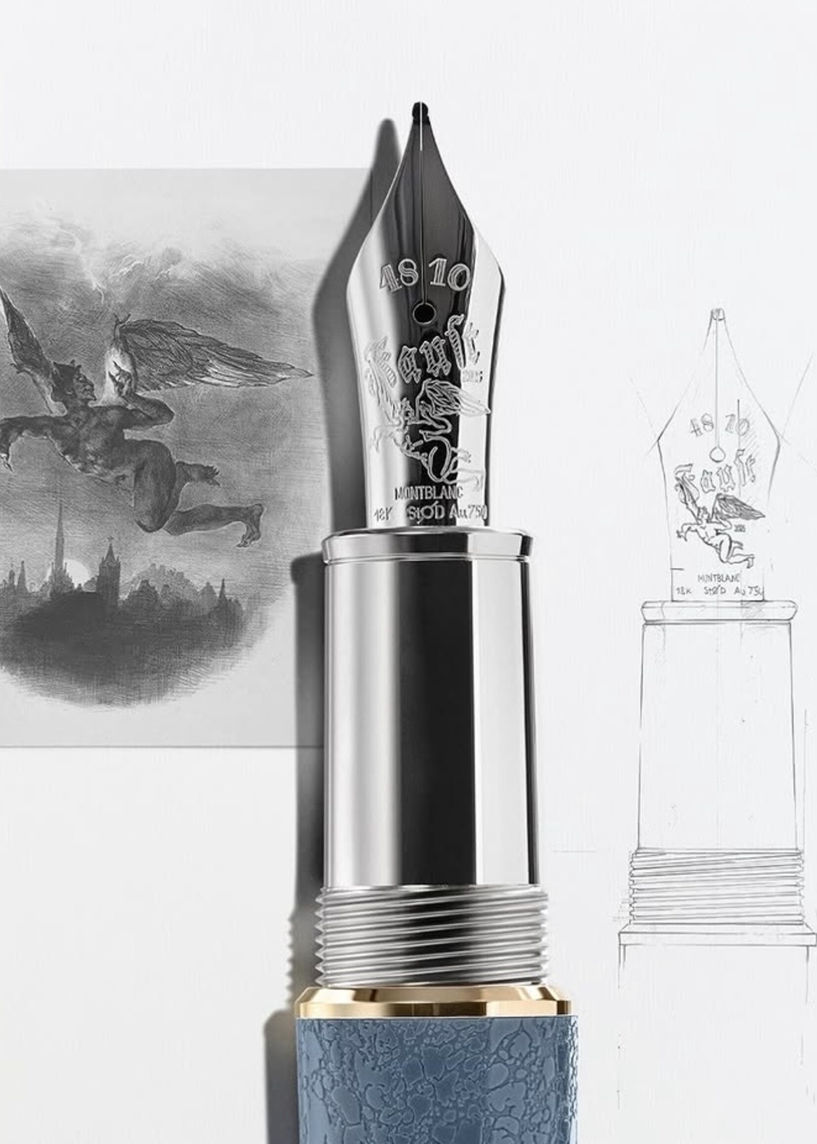 Montblanc Writers Edition 'Homage to Johann Wolfgang von Goethe' Limited Edition Vulpen (Au750/18K 0.889g) 0.62mm M - Medium