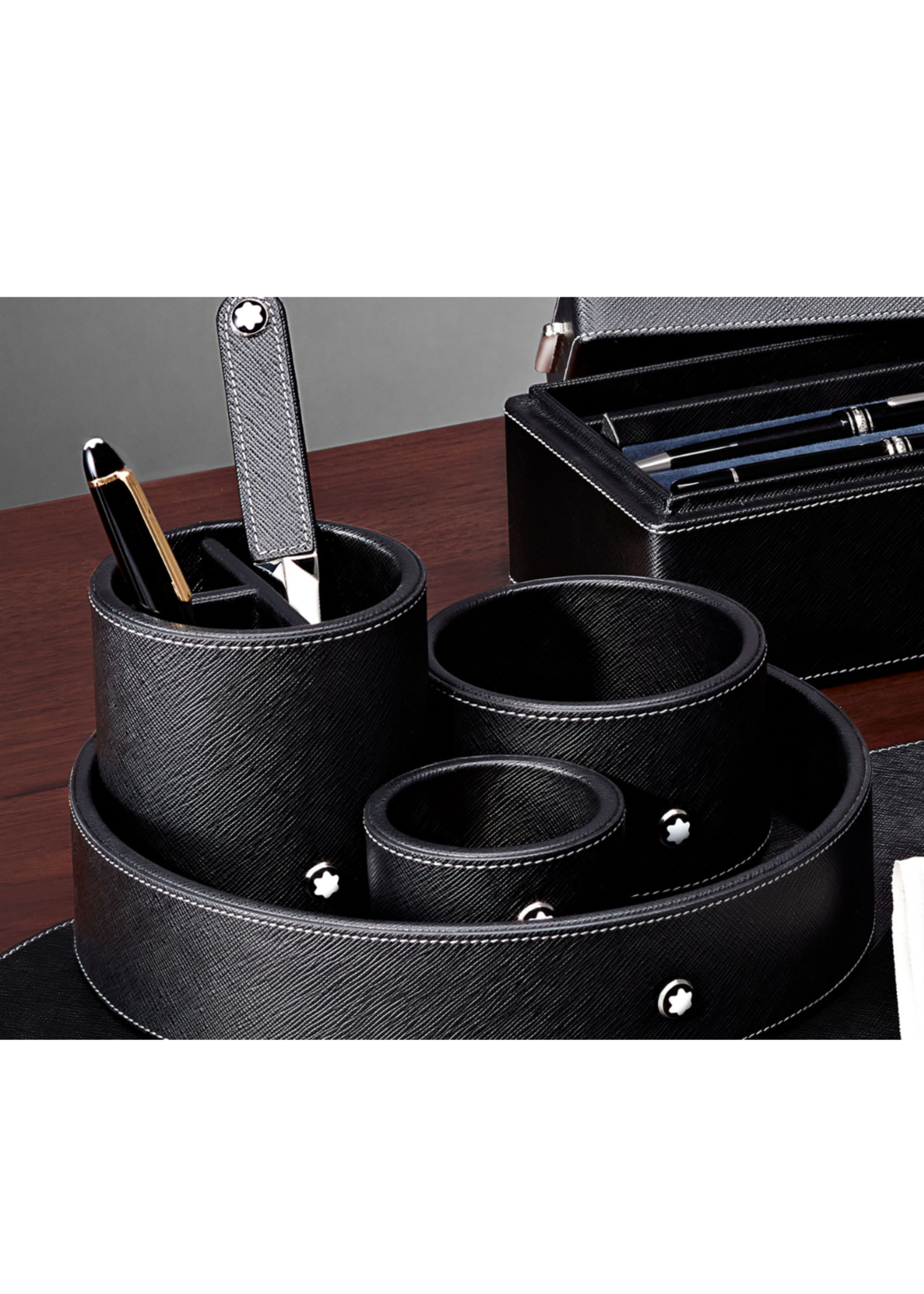 Montblanc Desk Tray Round Sartorial Black