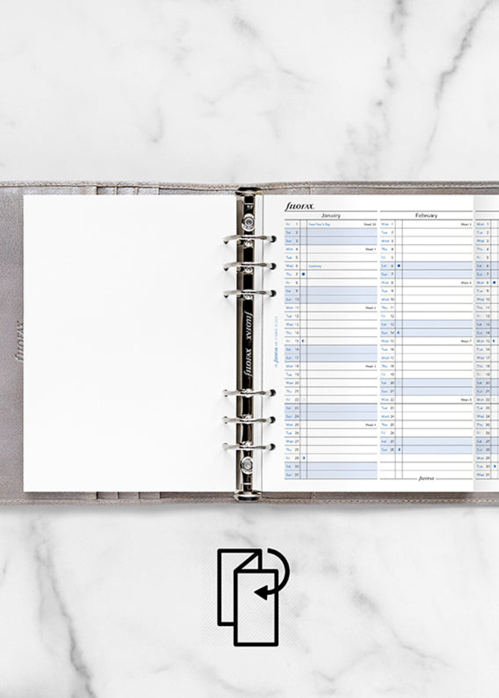 Filofax A5 Agenda Vulling 2027 jaarplanner Wit