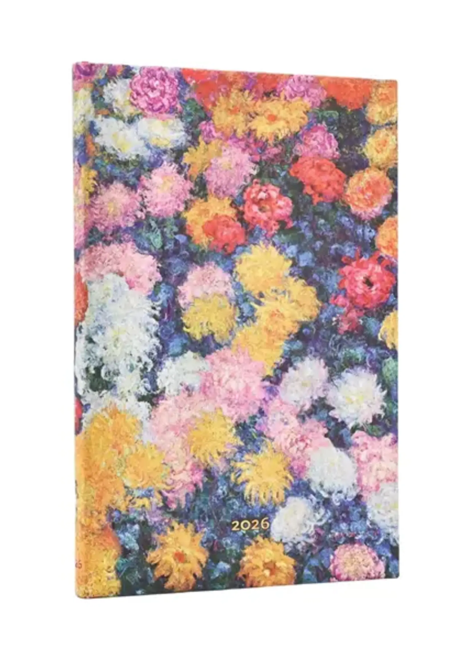 Paperblanks agenda 2026 Maxi Week/2pag. Verticaal - Monet's Chrysanthemums