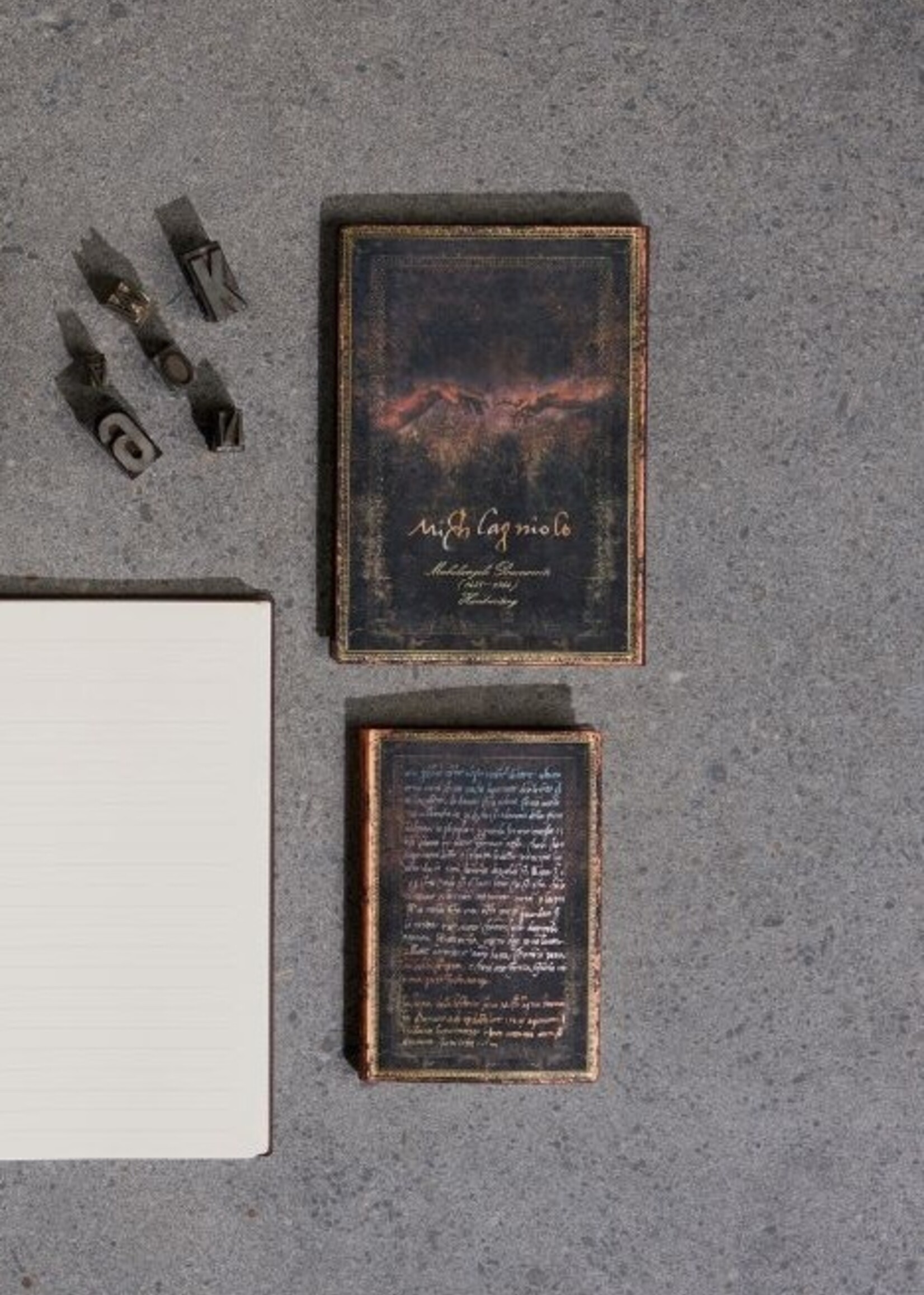 Paperblanks agenda 2026 Midi Week/2pag. Horizontaal - Michelangelo Handwriting