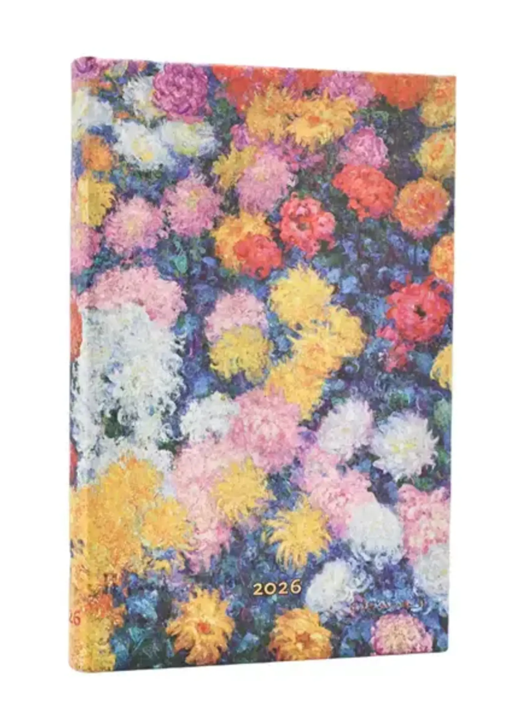Paperblanks agenda 2026 Mini Week/2pag. Horizontaal -  Monet's Chrysantemums