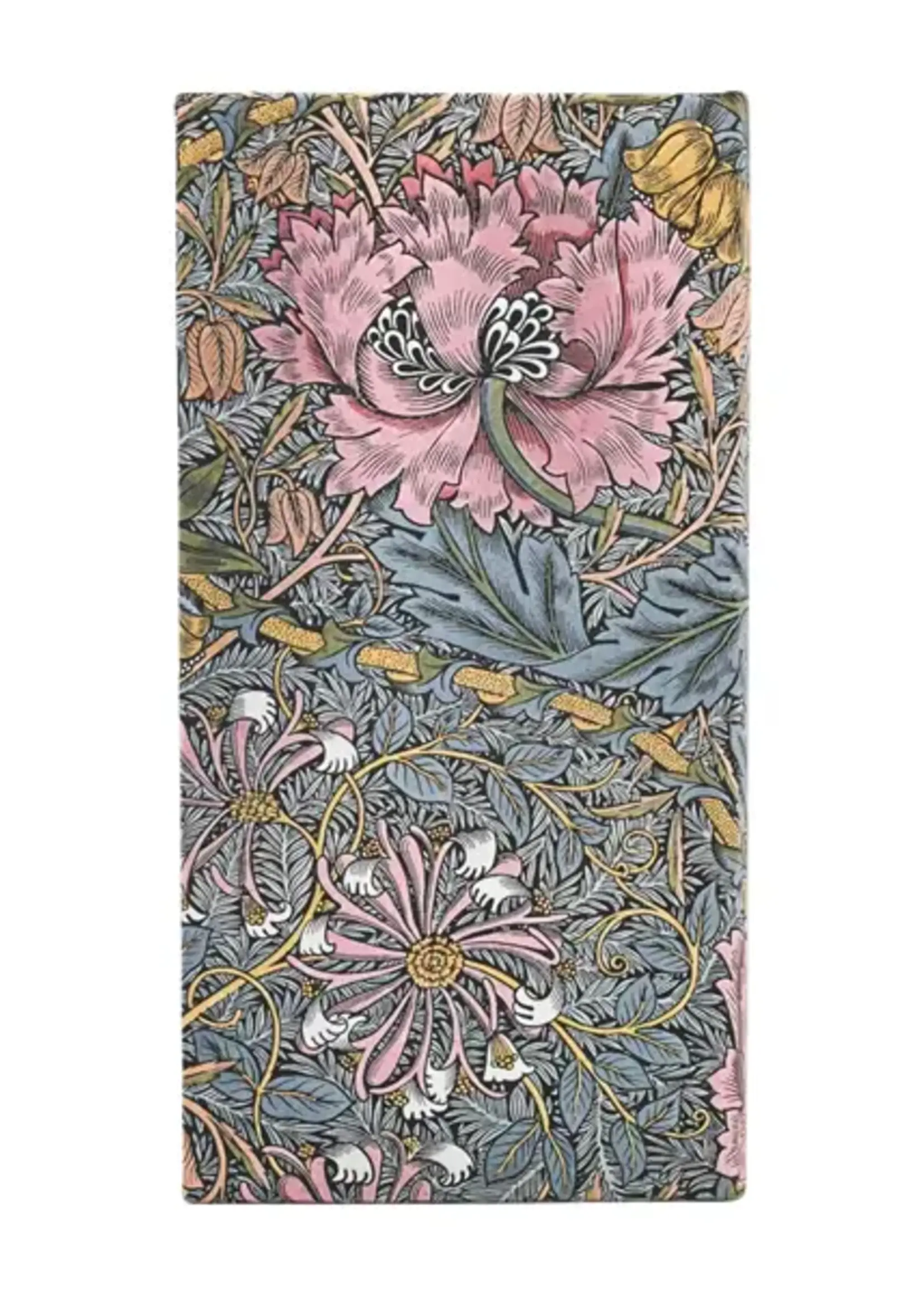 Paperblanks agenda 2026 Slim Week/2pag. Horizontaal -   Morris Pink Honeysuckle