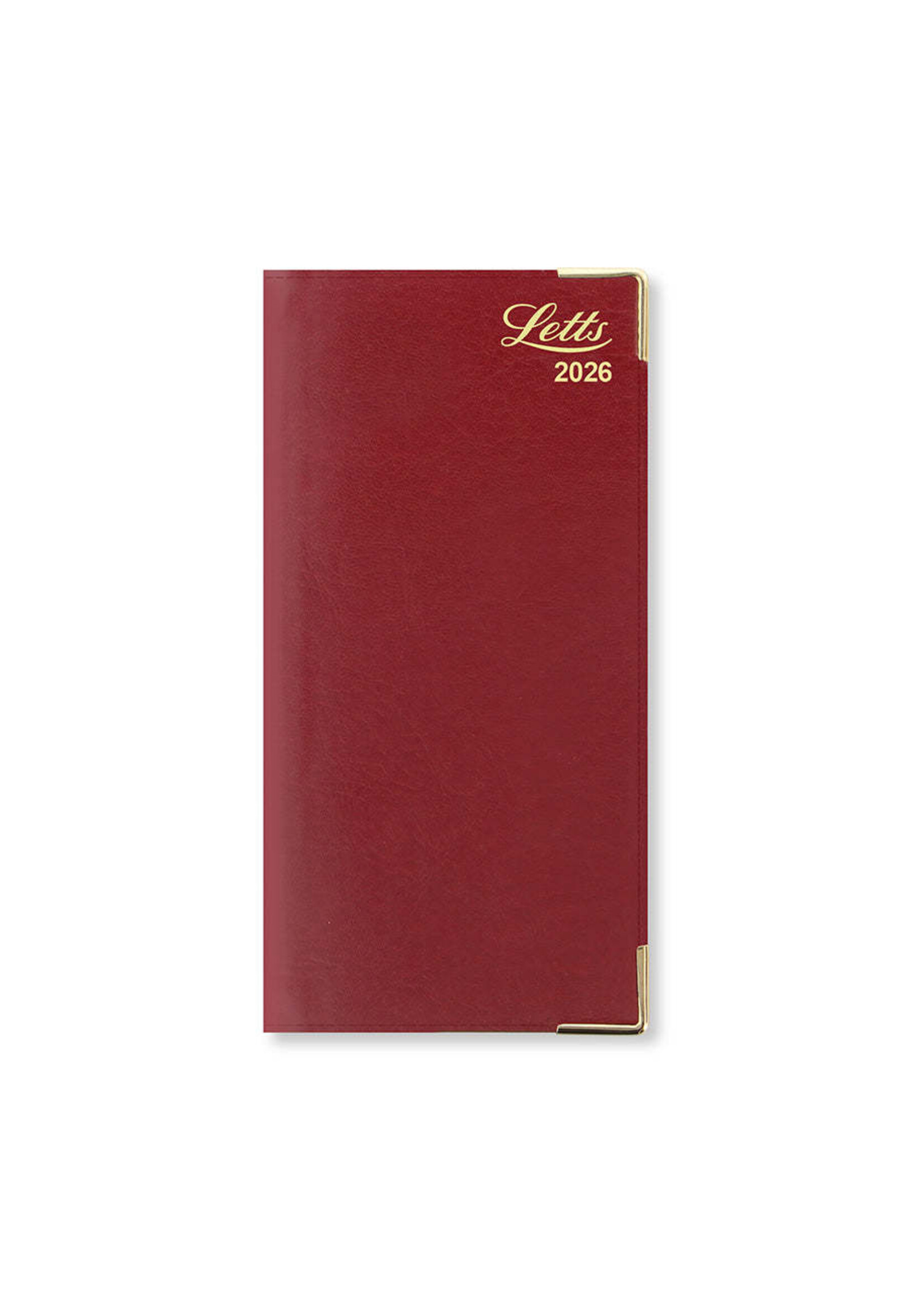 Letts of London Agenda 2026 Landscape Lexicon Slim Vert. Burgundy