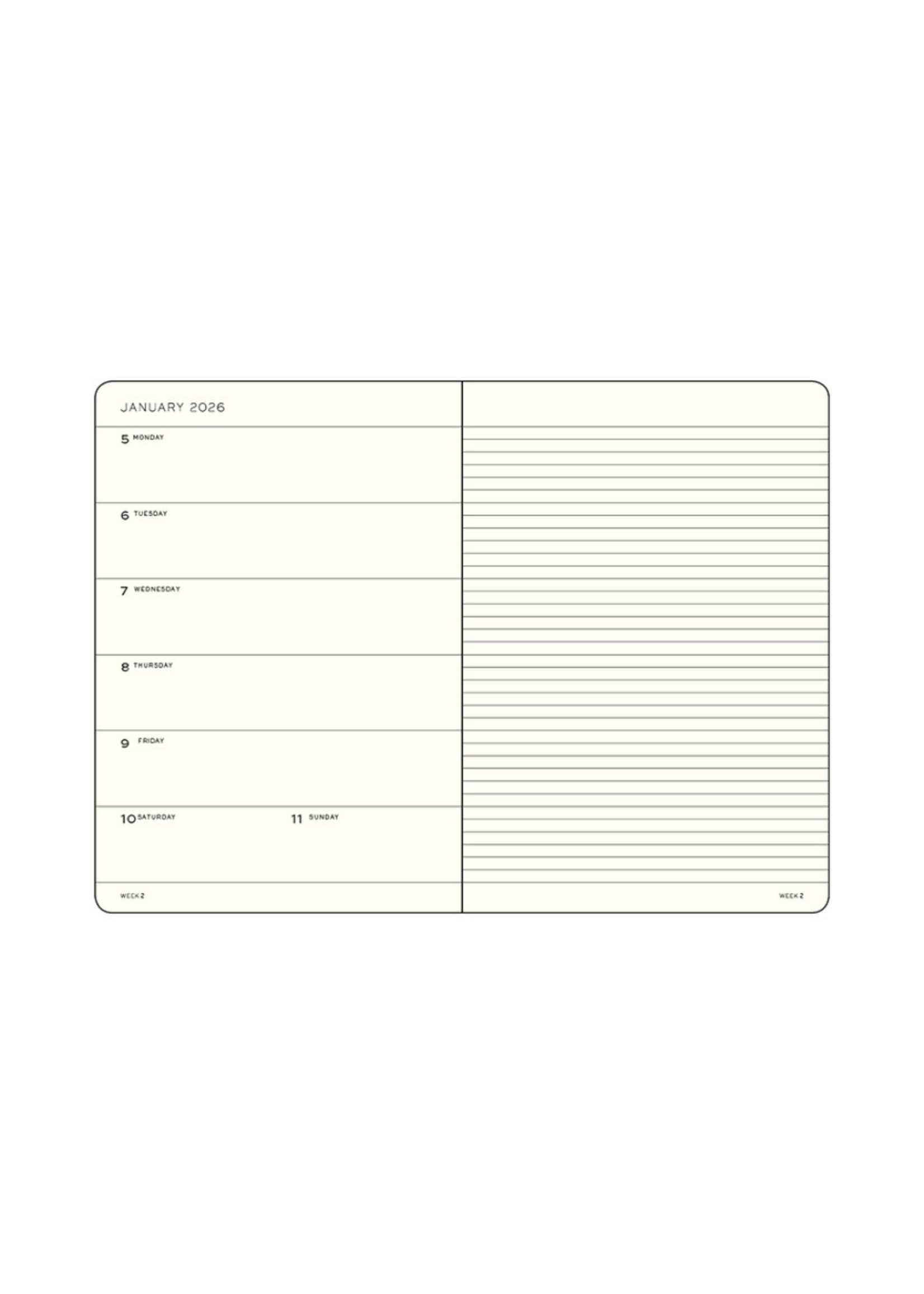Leuchtturm1917 Agenda 2027 Medium Soft Cover Weekly + Note Black