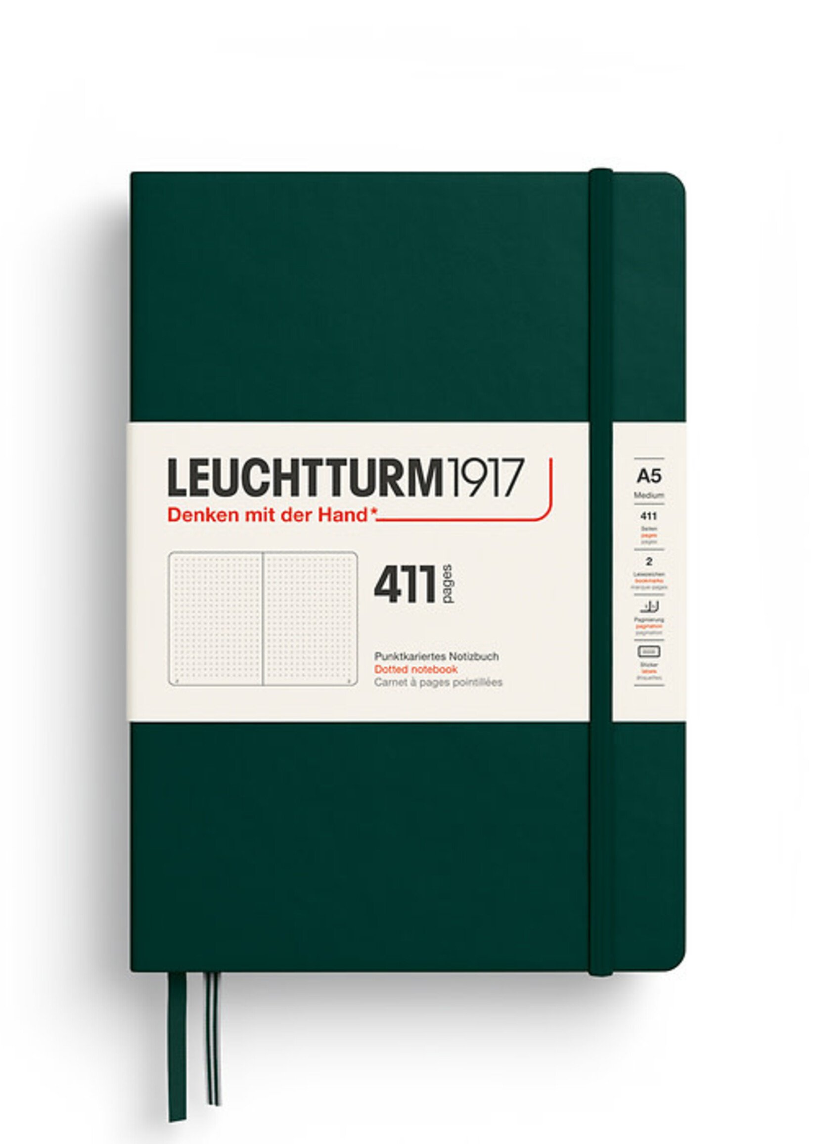 Leuchtturm1917 Notitieboek 411 Dotted A5 Forest Green