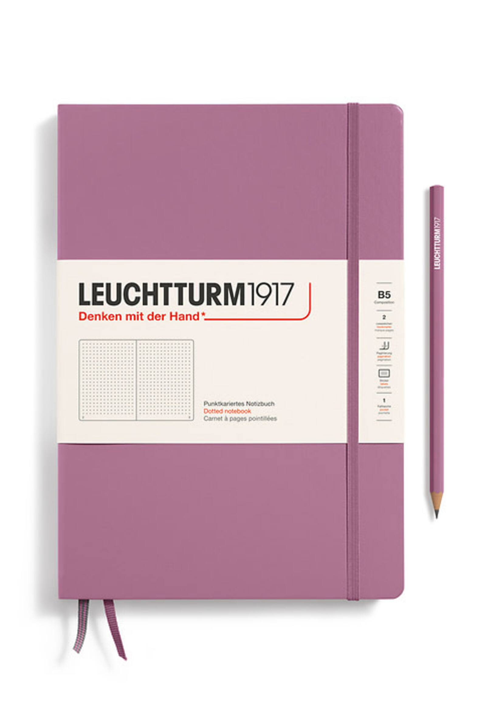 Leuchtturm1917 Notitieboek Composition B5 Hard Cover Dusty Rose Dotted