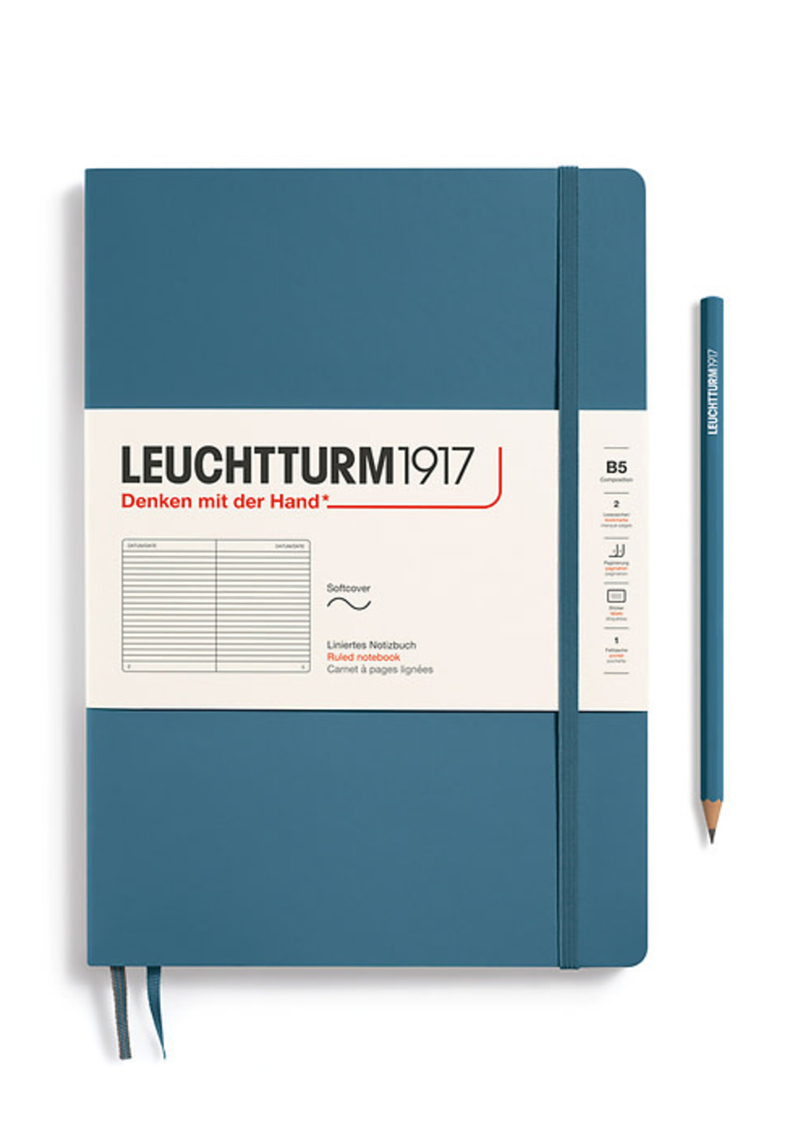Leuchtturm1917 Notitieboek Composition B5 Soft Cover Stone Blue Gelijnd