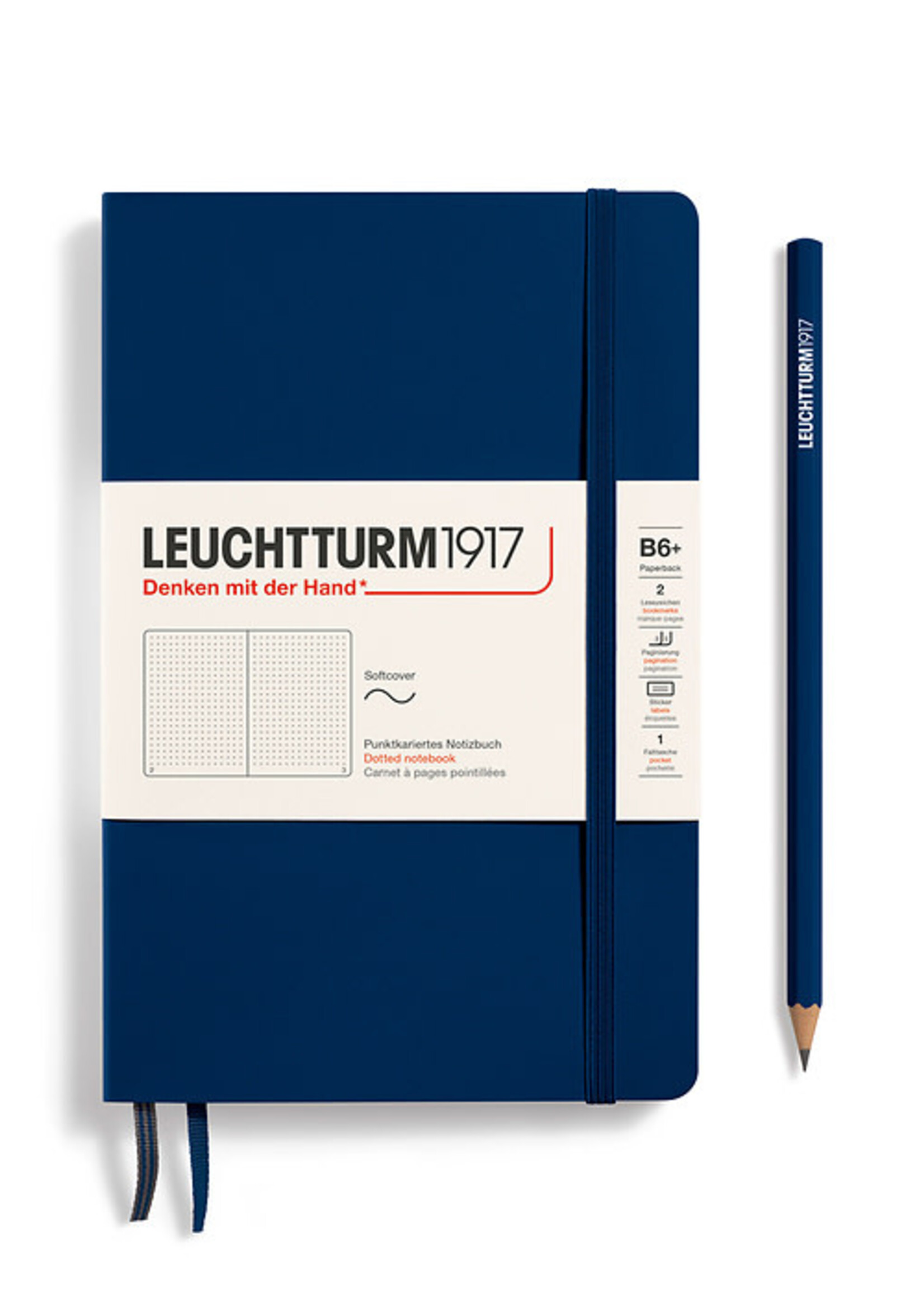 Leuchtturm1917 Notitieboek Paperback B6+ Soft Cover Navy Dotted