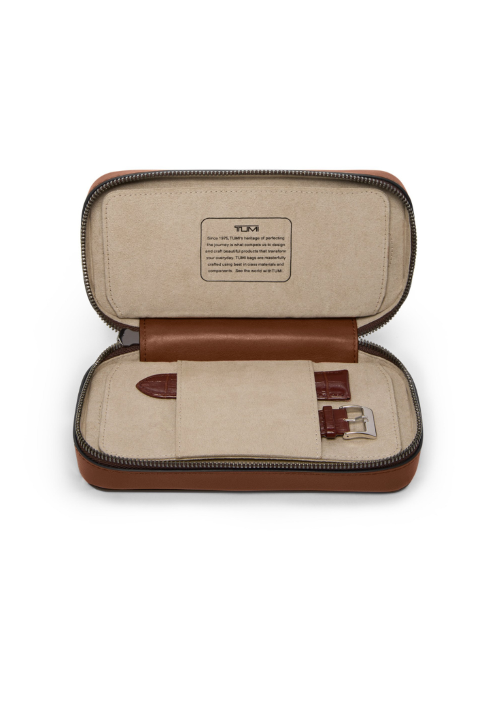 TUMI Harrison Cognac Nassau Reisetui voor 2 uurwerken