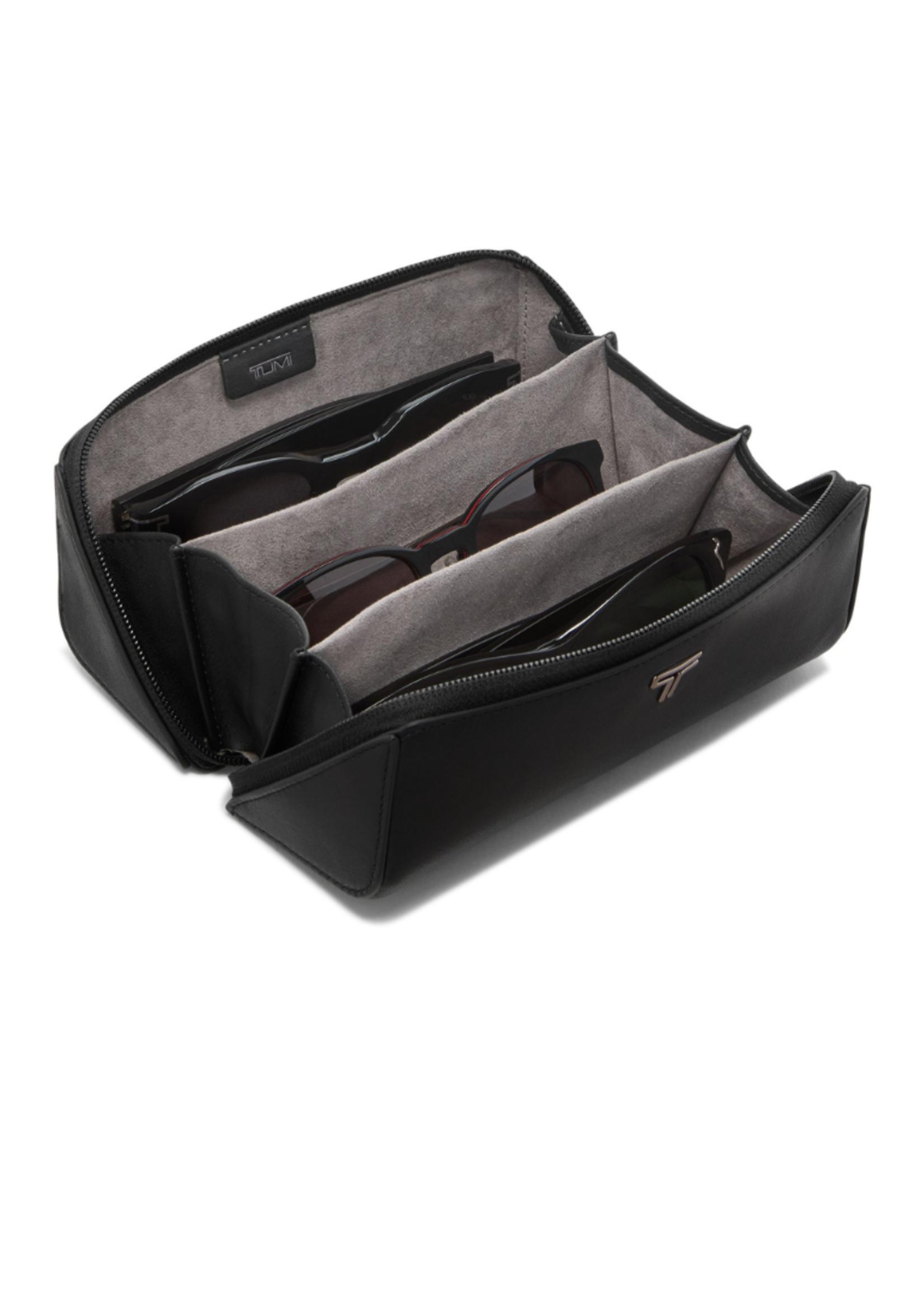 TUMI Travel Brillendoos Zwart Leder
