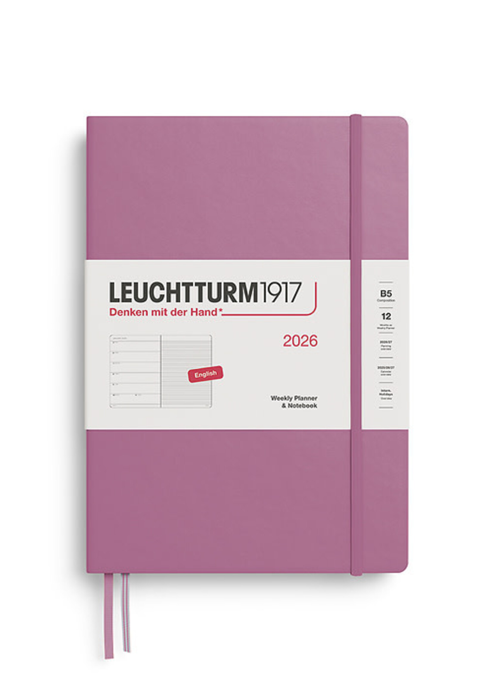 Leuchtturm1917 Agenda 2026 Composition Hard Cover Weekly/Note Dusty Rose