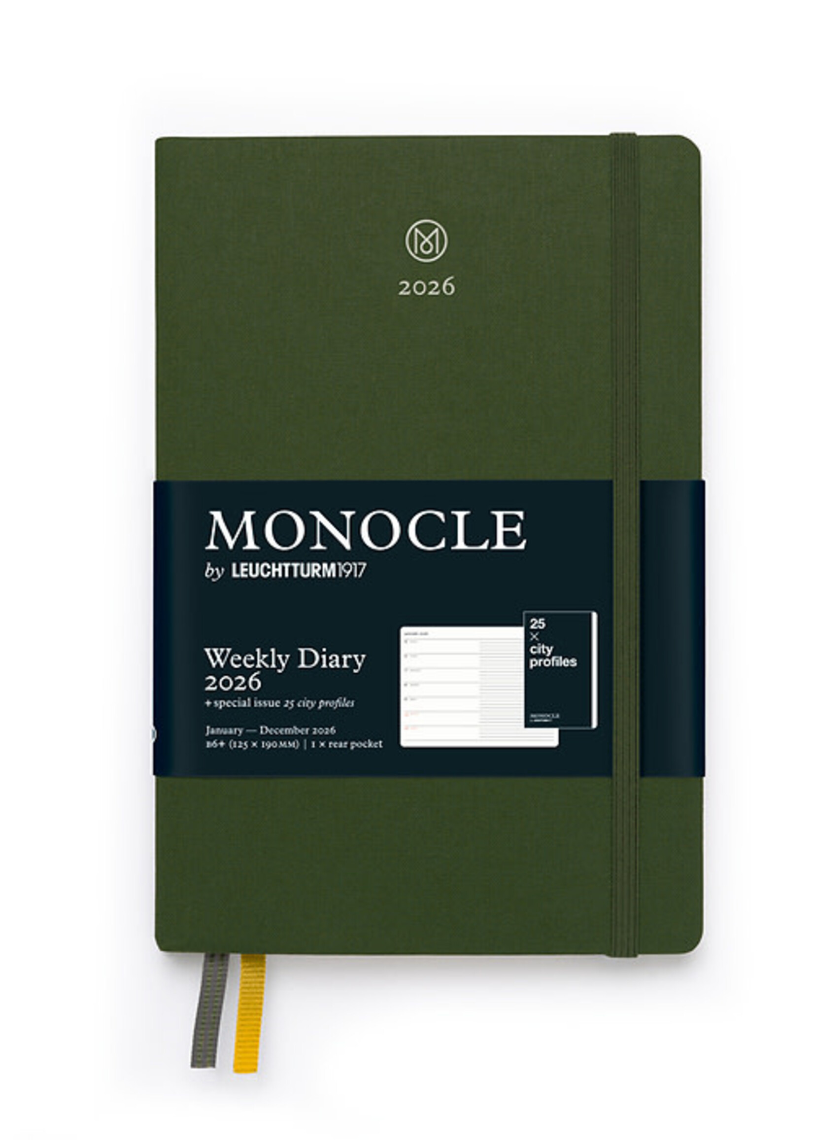 Monocle by Leuchtturm1917 Linnen Agenda 2026 Weekly /Note Olive