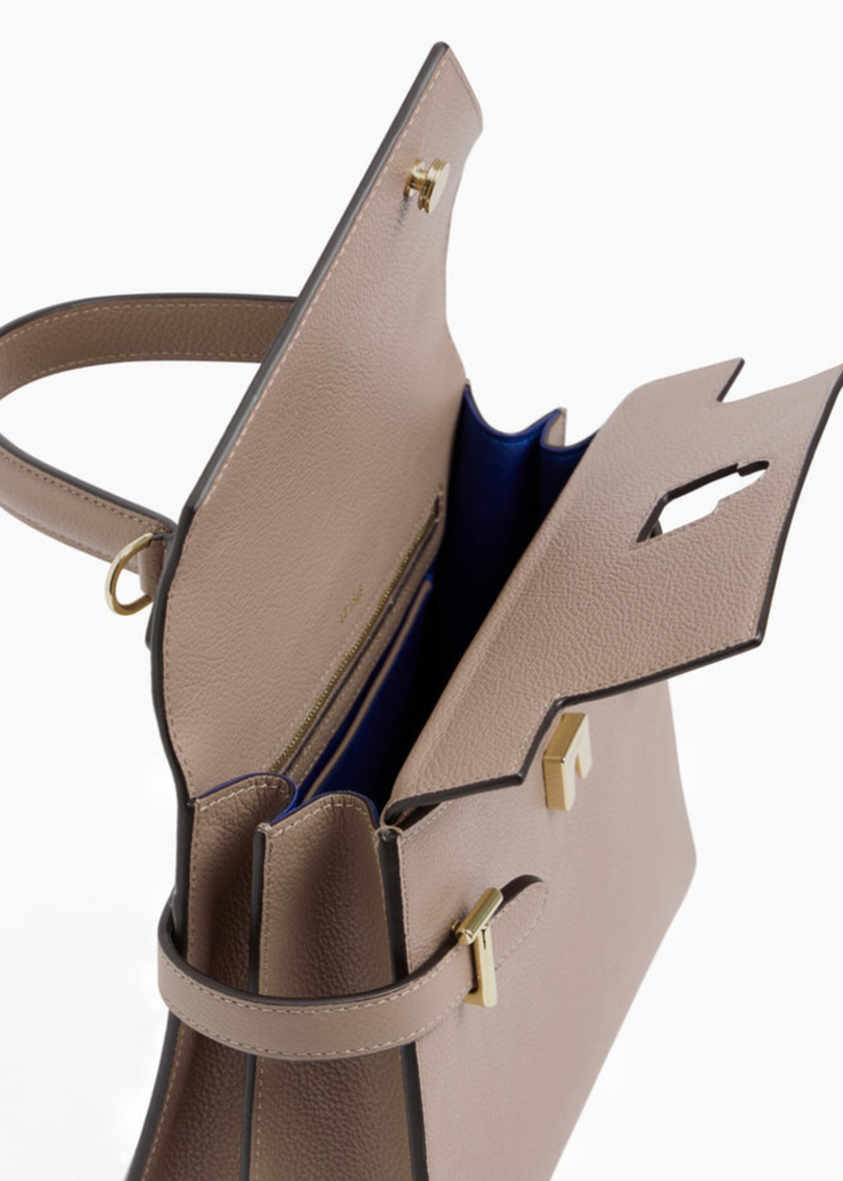 Le Tanneur Grote Handtas Emilie met dubbele flap Mauve