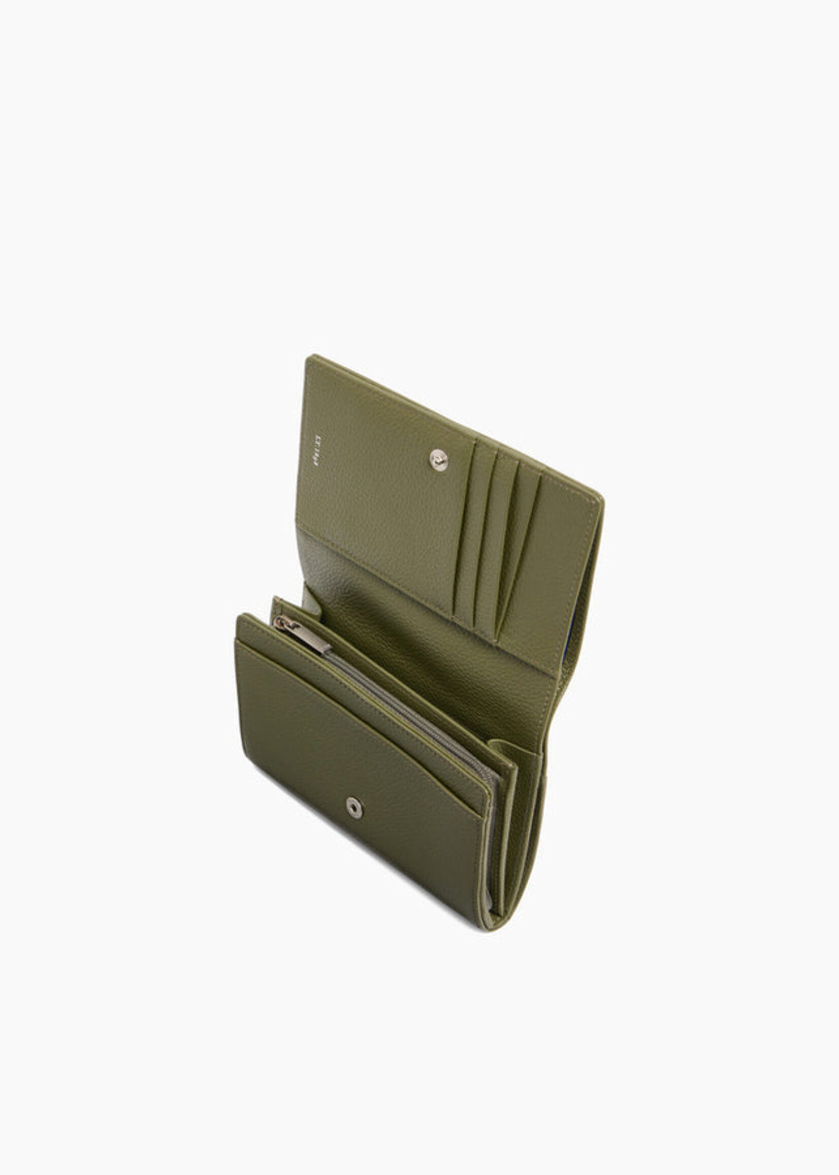 Le Tanneur Portemonnee met vak voor muntstukken Emilie Olive Green