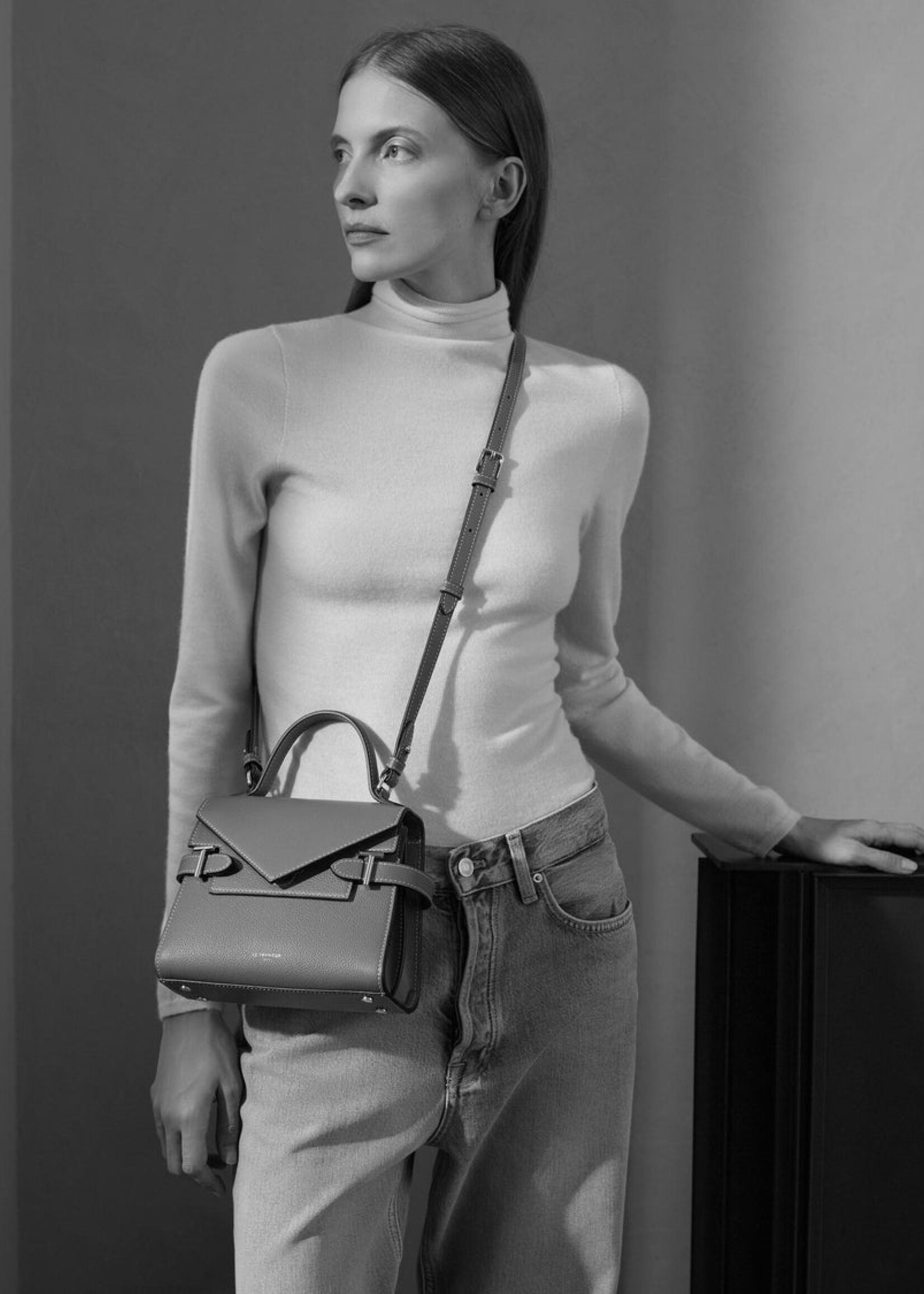 Le Tanneur Kleine Handtas Emilie met dubbele flap Mauve