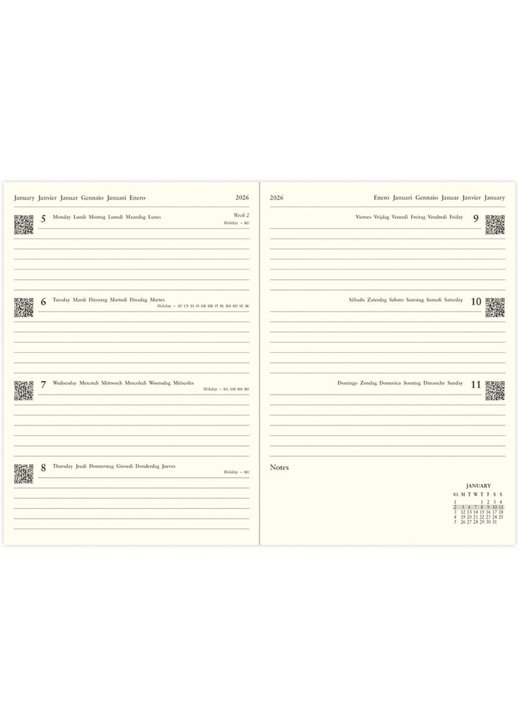 Letts of London  Agenda 2026 Lecassa A6+ week/pag. Blue