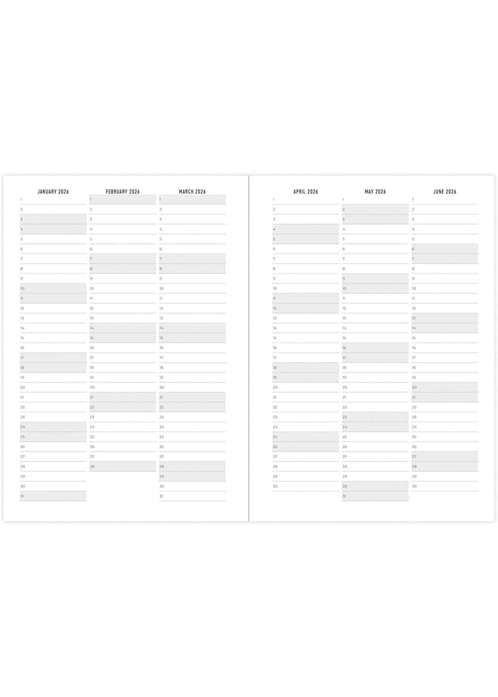 Letts of London Agenda 2026 Gradient A6 Week/pag. Hori Rose