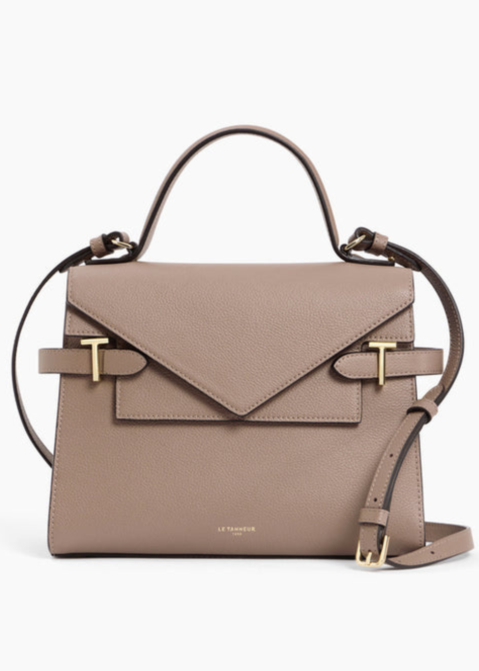 Le Tanneur Grote Handtas Emilie met dubbele flap Mauve