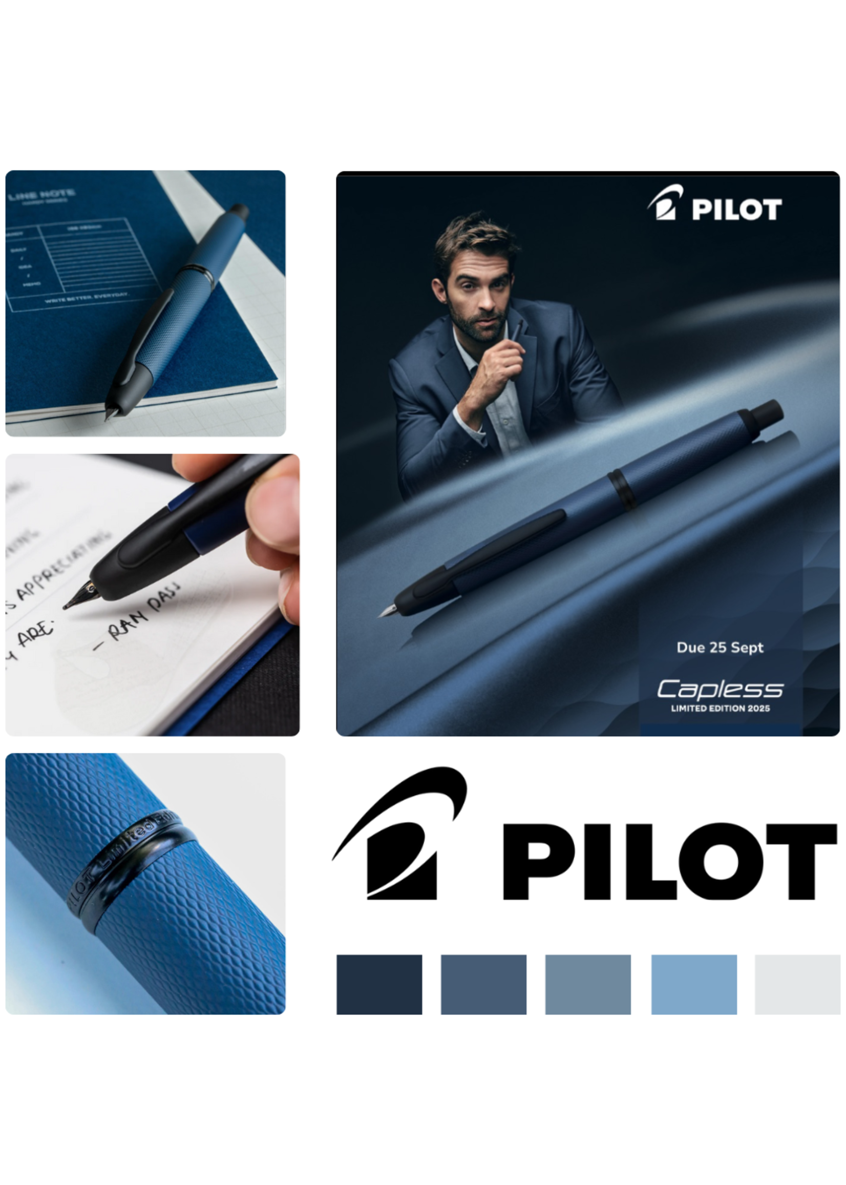 Pilot Capless Limited Edition '25 Link Midnight Guiloche Matt Blue/Black