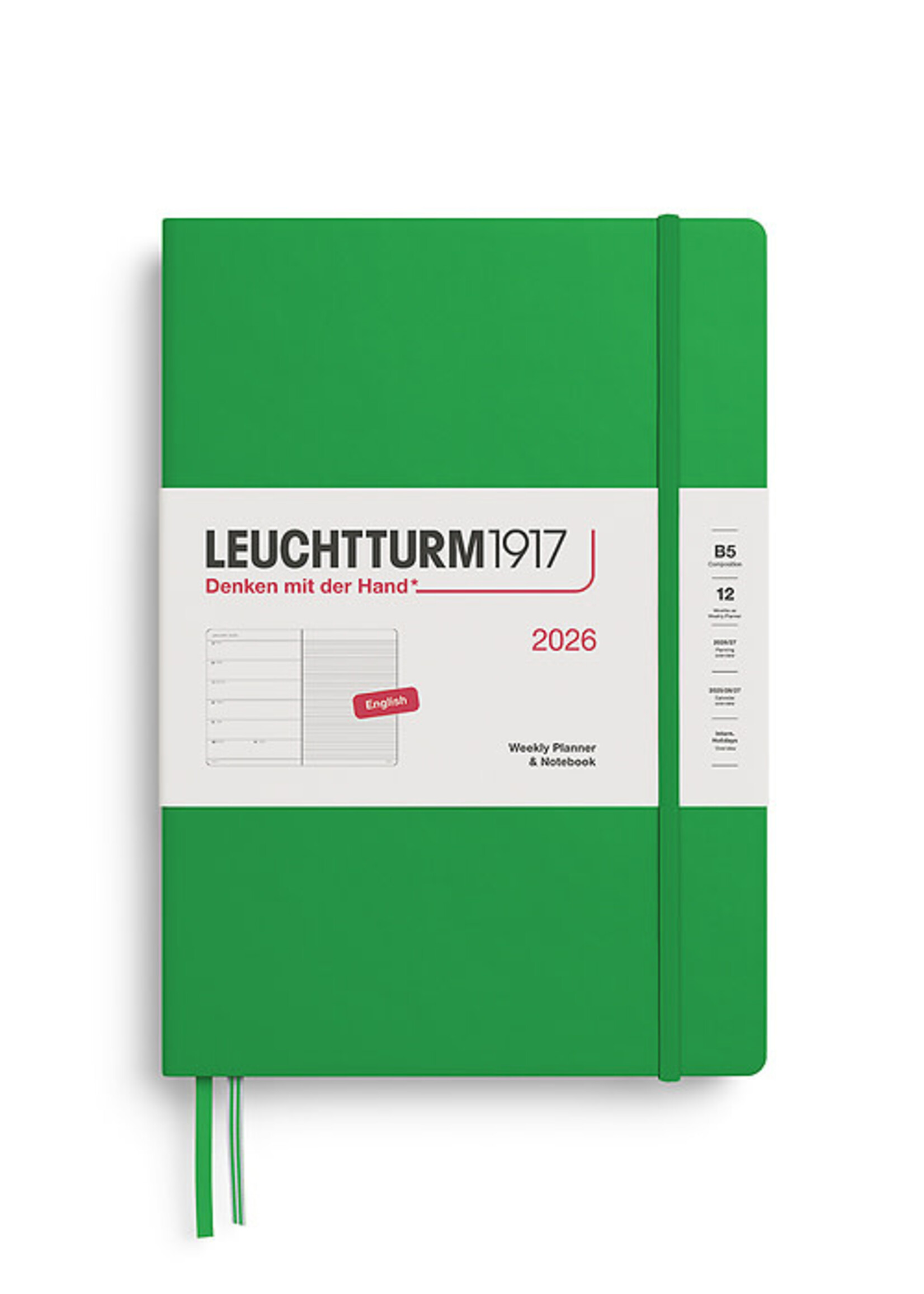 Leuchtturm1917 Agenda 2026 Composition Weekly Planner + Notes Spring Leaf