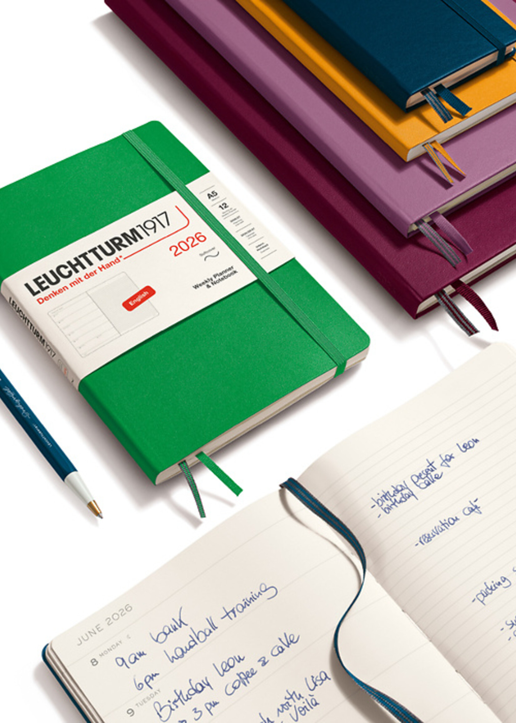 Leuchtturm1917 Agenda 2026 Composition Weekly Planner + Notes Spring Leaf