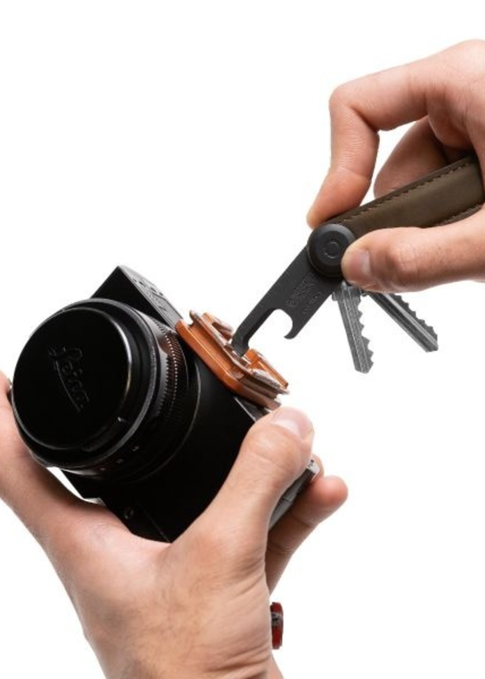 Orbitkey Gift Set Crazy Horse Oak with brown Stitching + Multi-tool  V2