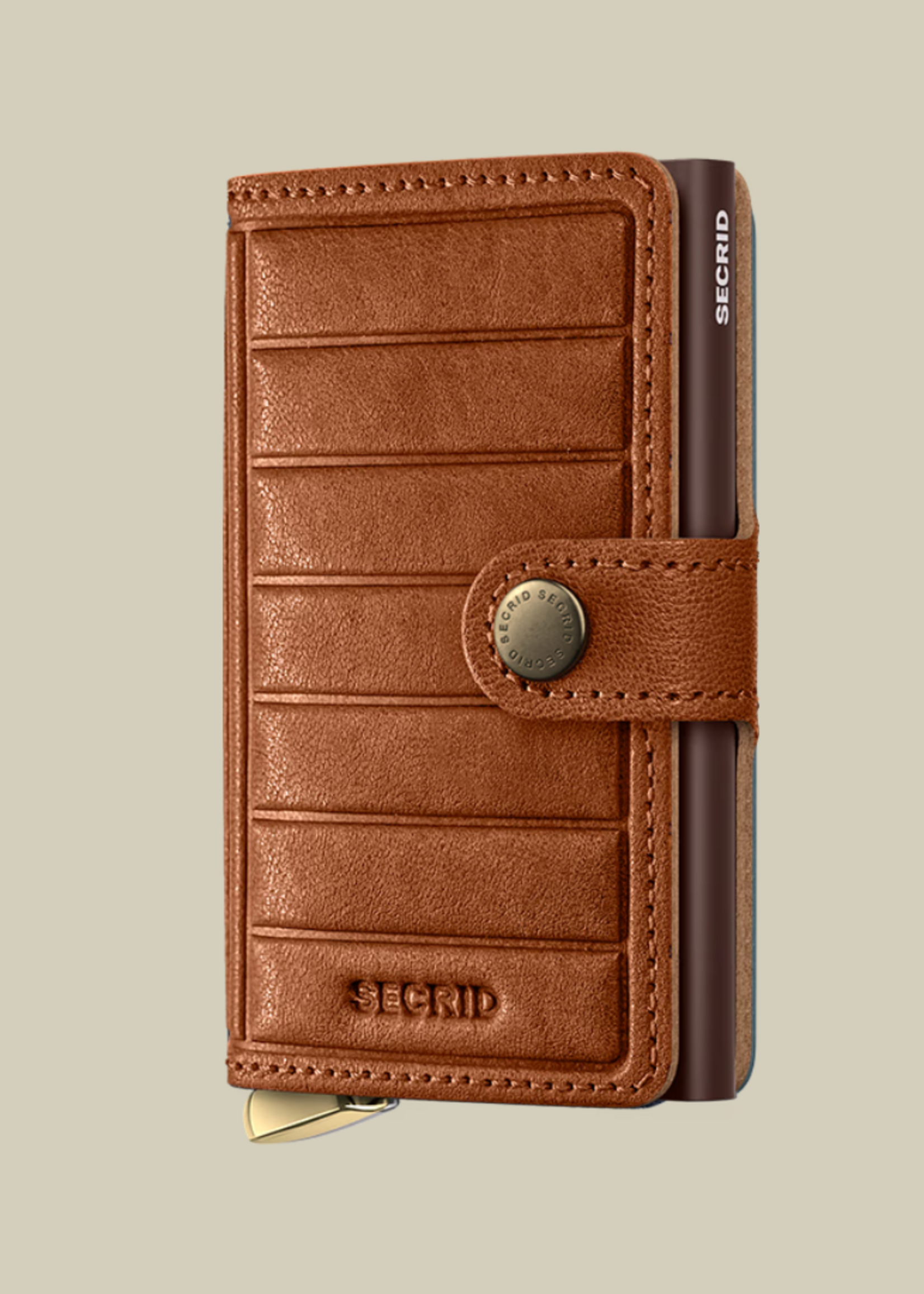 Secrid Premium Mini Wallet Emboss Lines Cognac