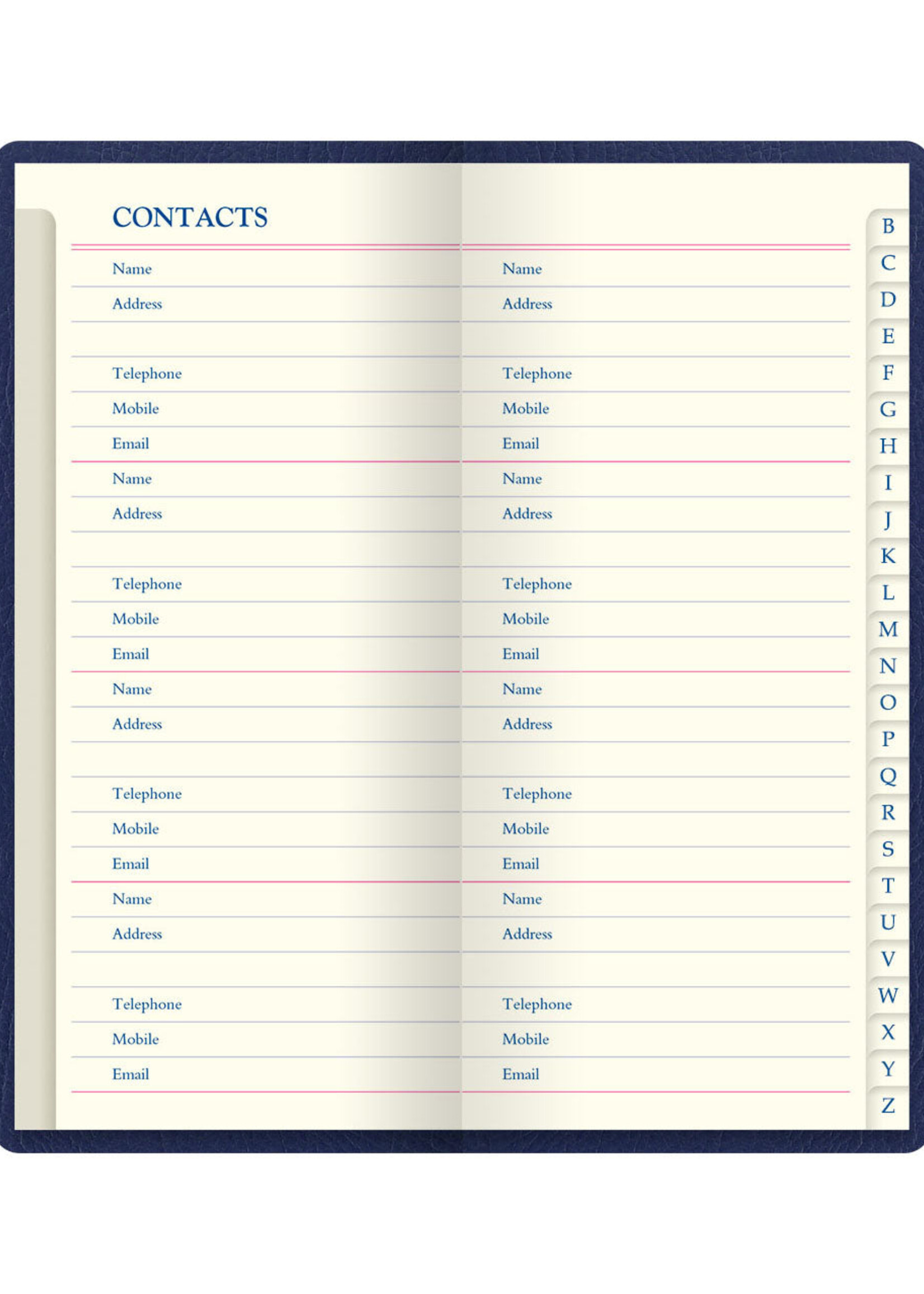 Letts of London Contact A-Z Origins Slim Navy